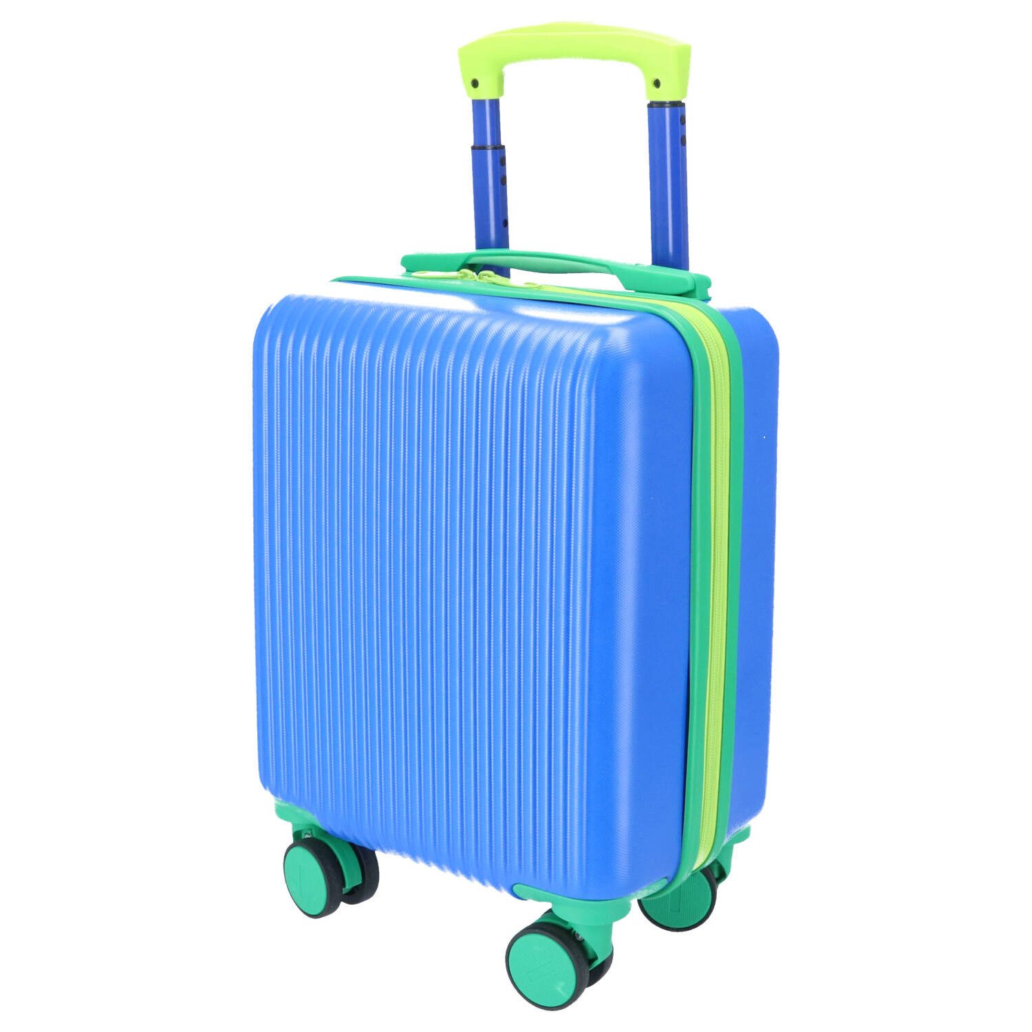 TheTrueC Koffer TheTrueC Kinder Koffer Underseat Dino blau, 4 Rollen Rollen