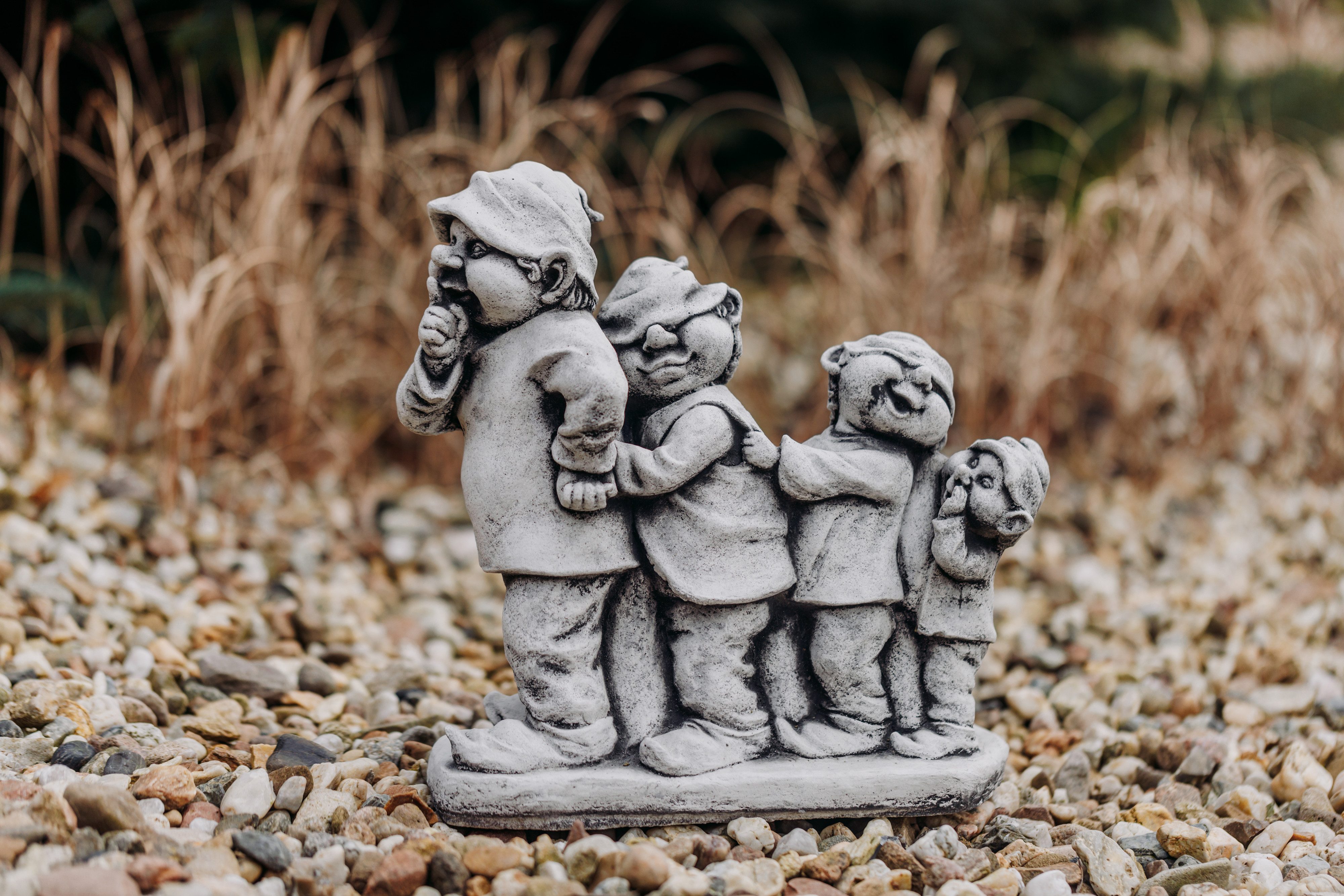 gartendekoparadies.de Gartenfigur Gnom-Truppe, Steinfigur, H. 34 cm, 12 kg, Frostsicher