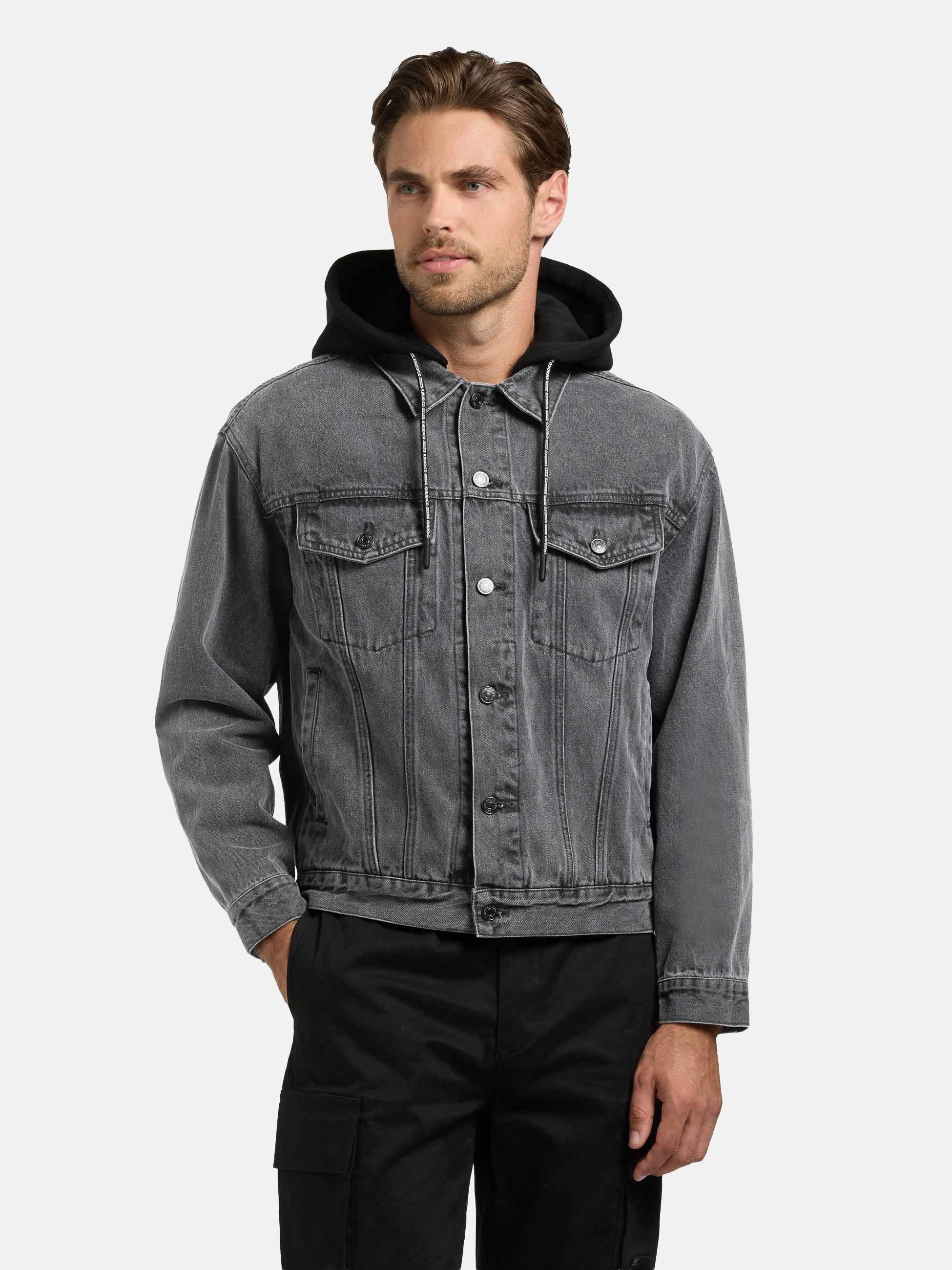 khujo Jeansjacke Jokin Herren Denim-Jacke mit Sweat-Kapuze