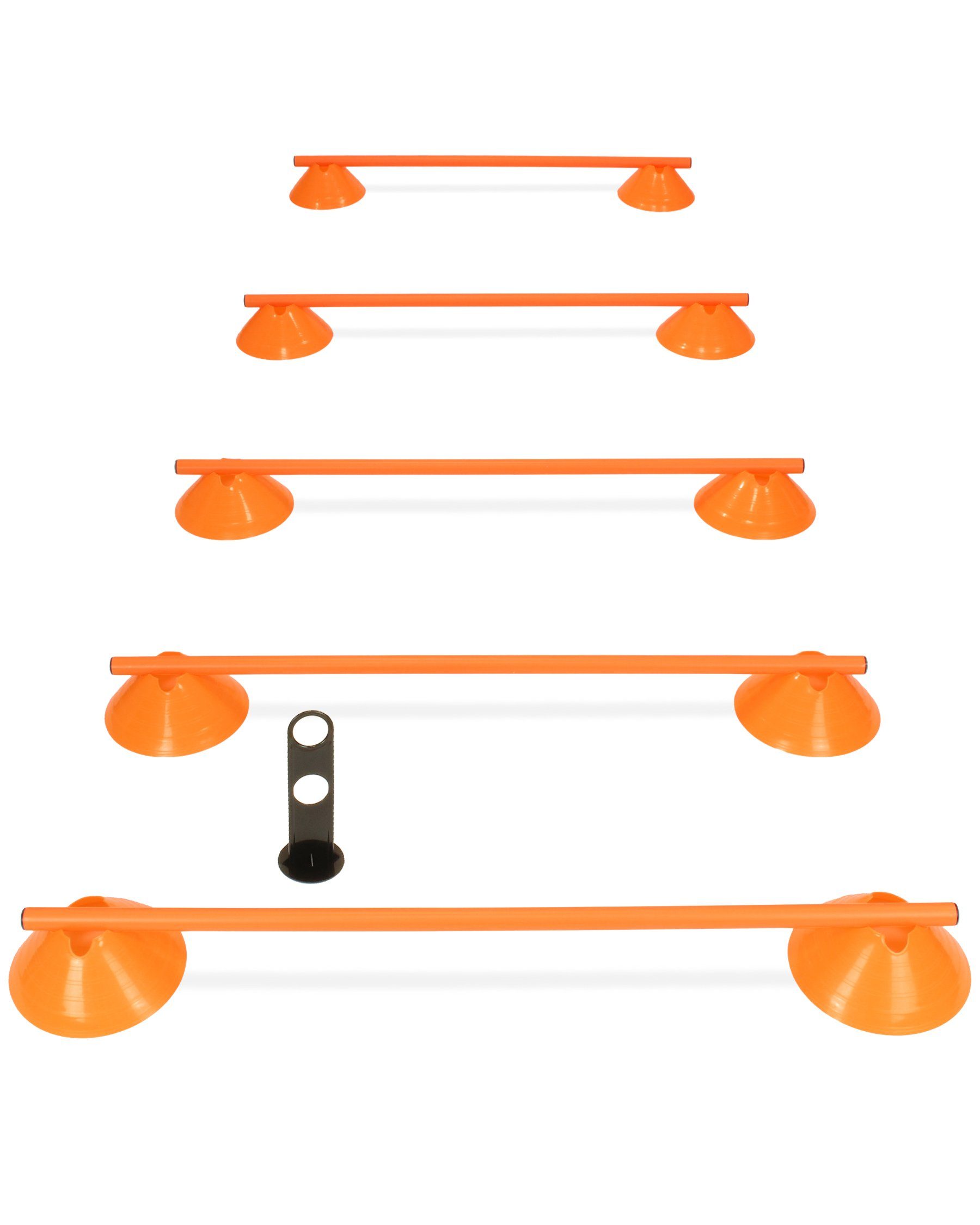 Agility-Hürde Cavaletti Mini-Hürden 5er Set mit Orange Markiermulden Stange 100 cm F