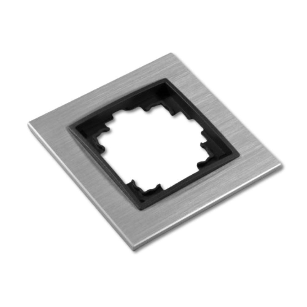 Lichtideen Schalter 2500 ABELKA ALU Rahmen 1er (Schalter; Taster; Schukodosen, doppel Taster; doppel Schalter)