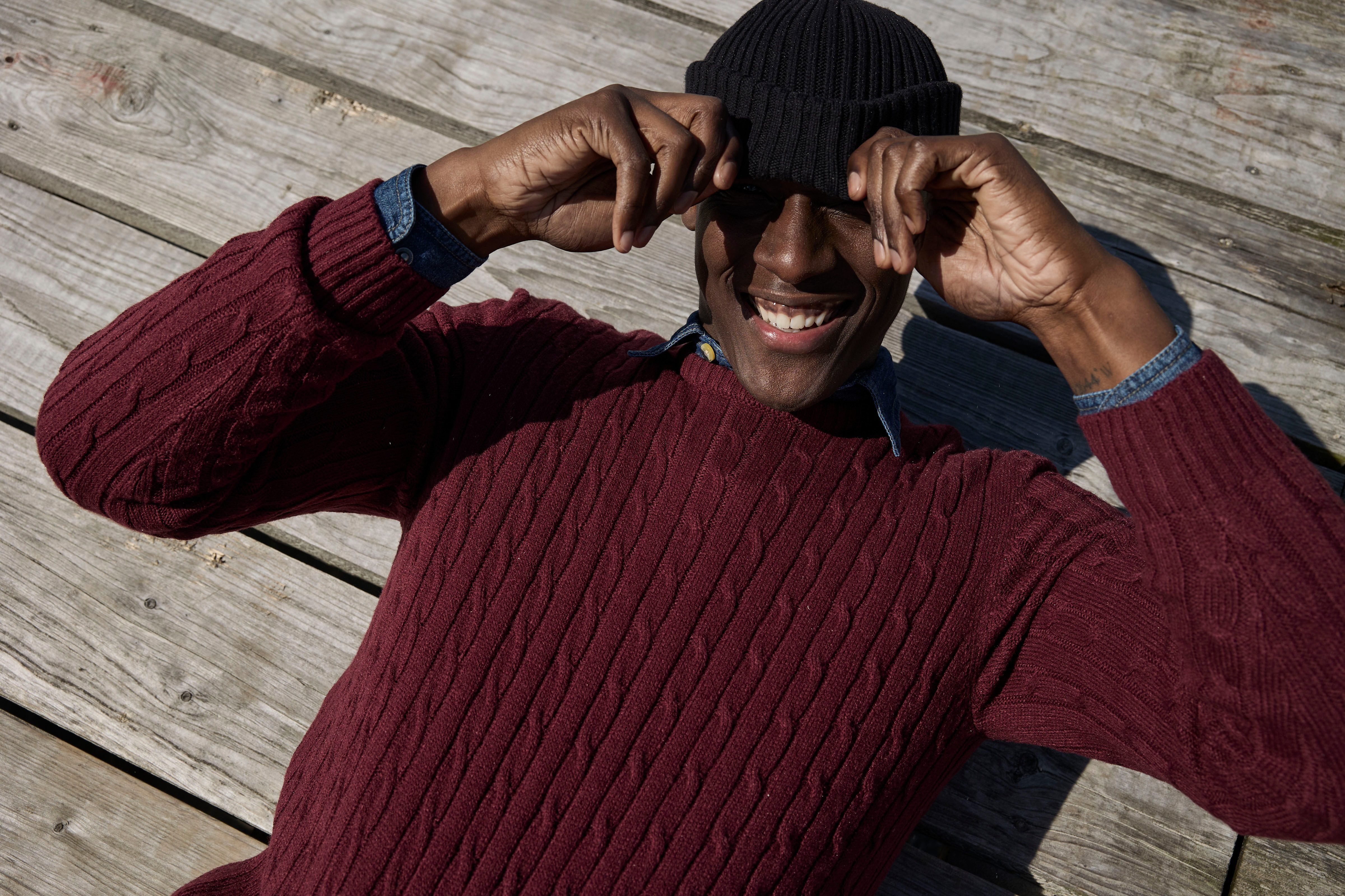 Man's World Rundhalspullover Neue Kollektion! Highlight allover Zopfmuster! günstig online kaufen