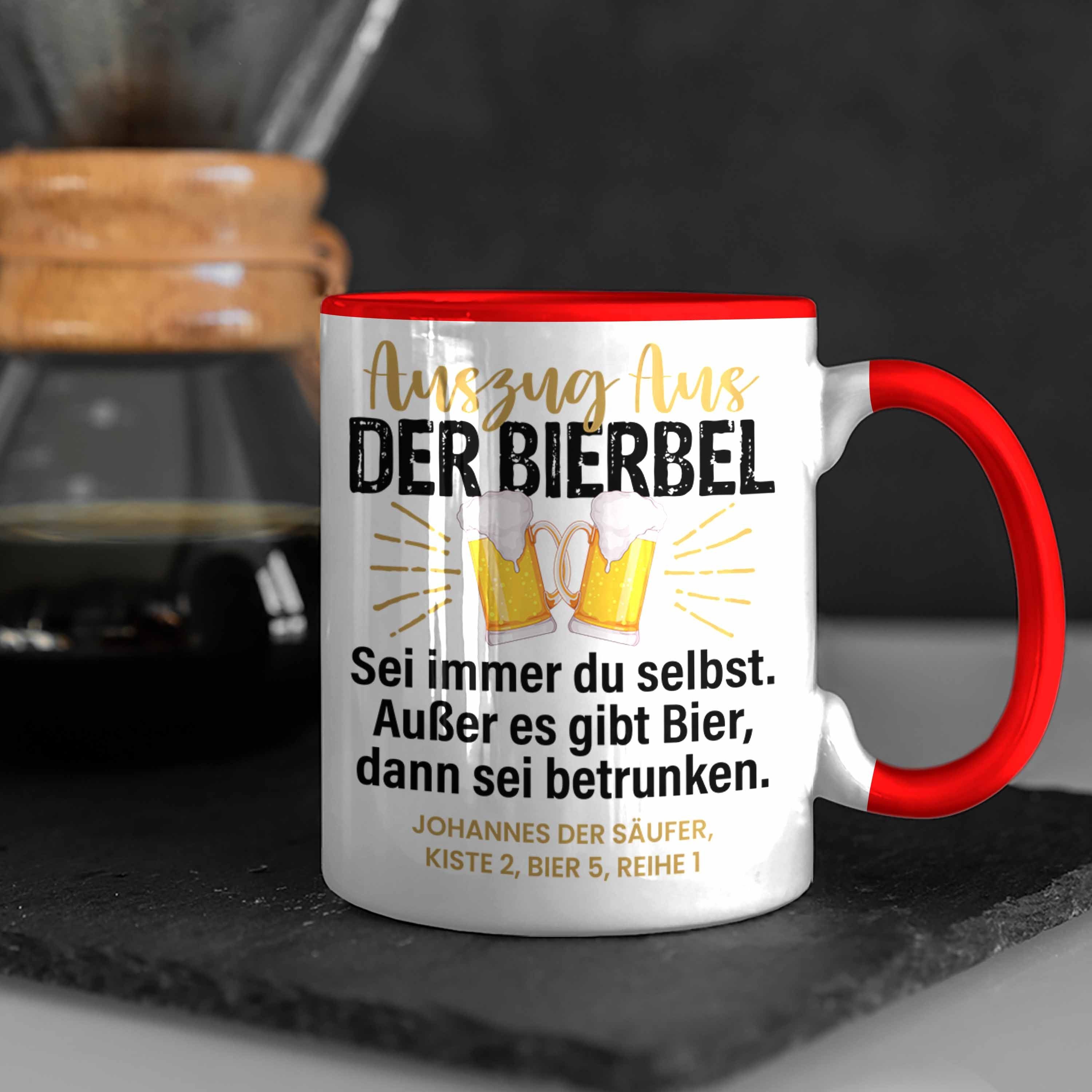 Geschenkidee Rot Geschenk Tasse Biertrinker Tasse Spruch Trendation Bierbel Humor Lustiger