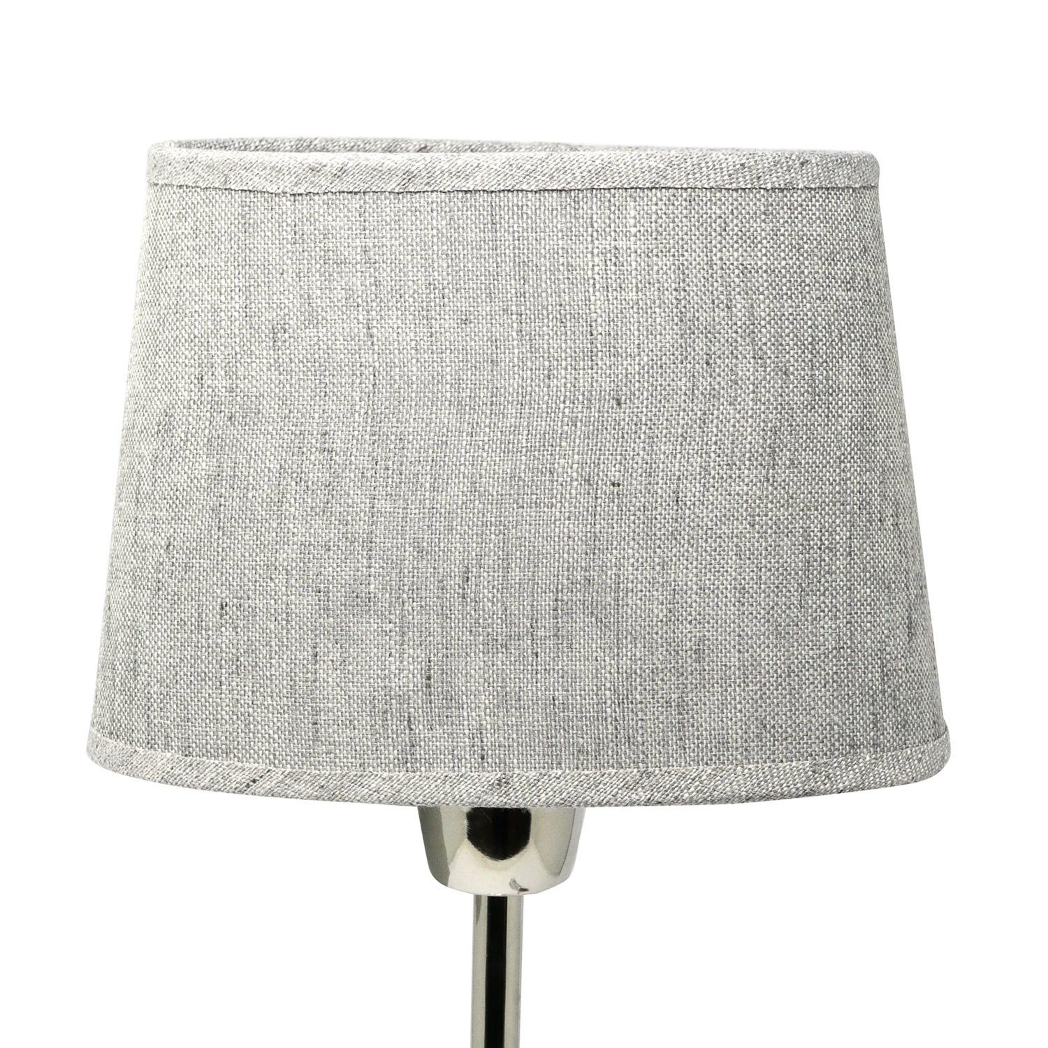B&S Lampenschirm Lampenschirm klein Stoff E14 / E27 Fassung hellgrau oval H günstig online kaufen