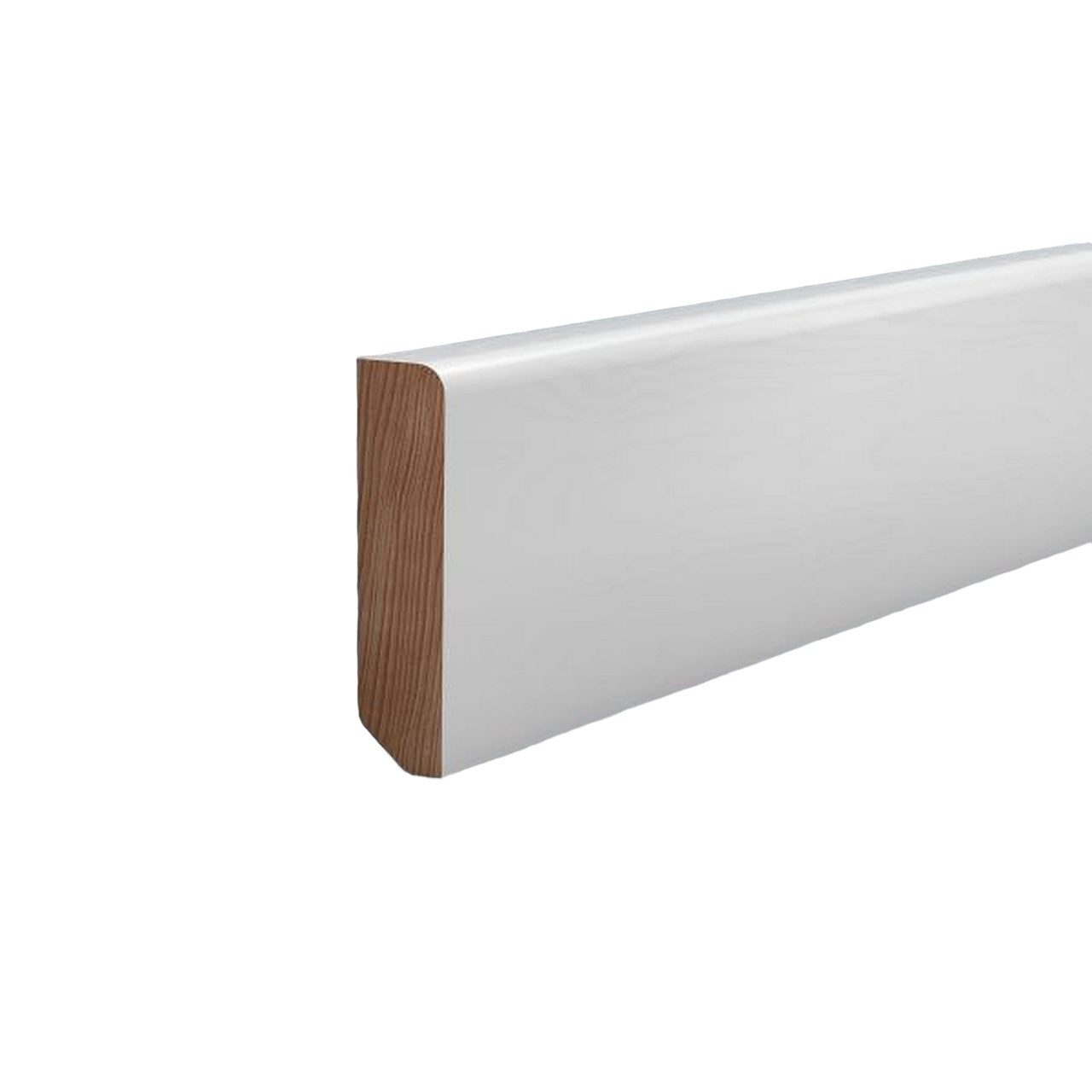Südbrock Sockelleiste Sockelleiste weiß 20 x 80 Holz Buche Lackiert Fußleiste RAL 9010, L: 240 cm, H: 8 cm, 1-St.