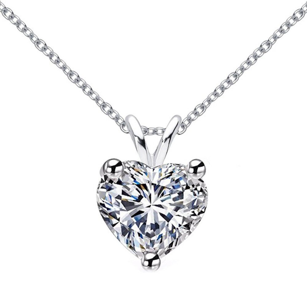 ROUGEMONT Silberkette Exquisite Herz Moissanit Halskette 1,0ct +Echtheitsze günstig online kaufen