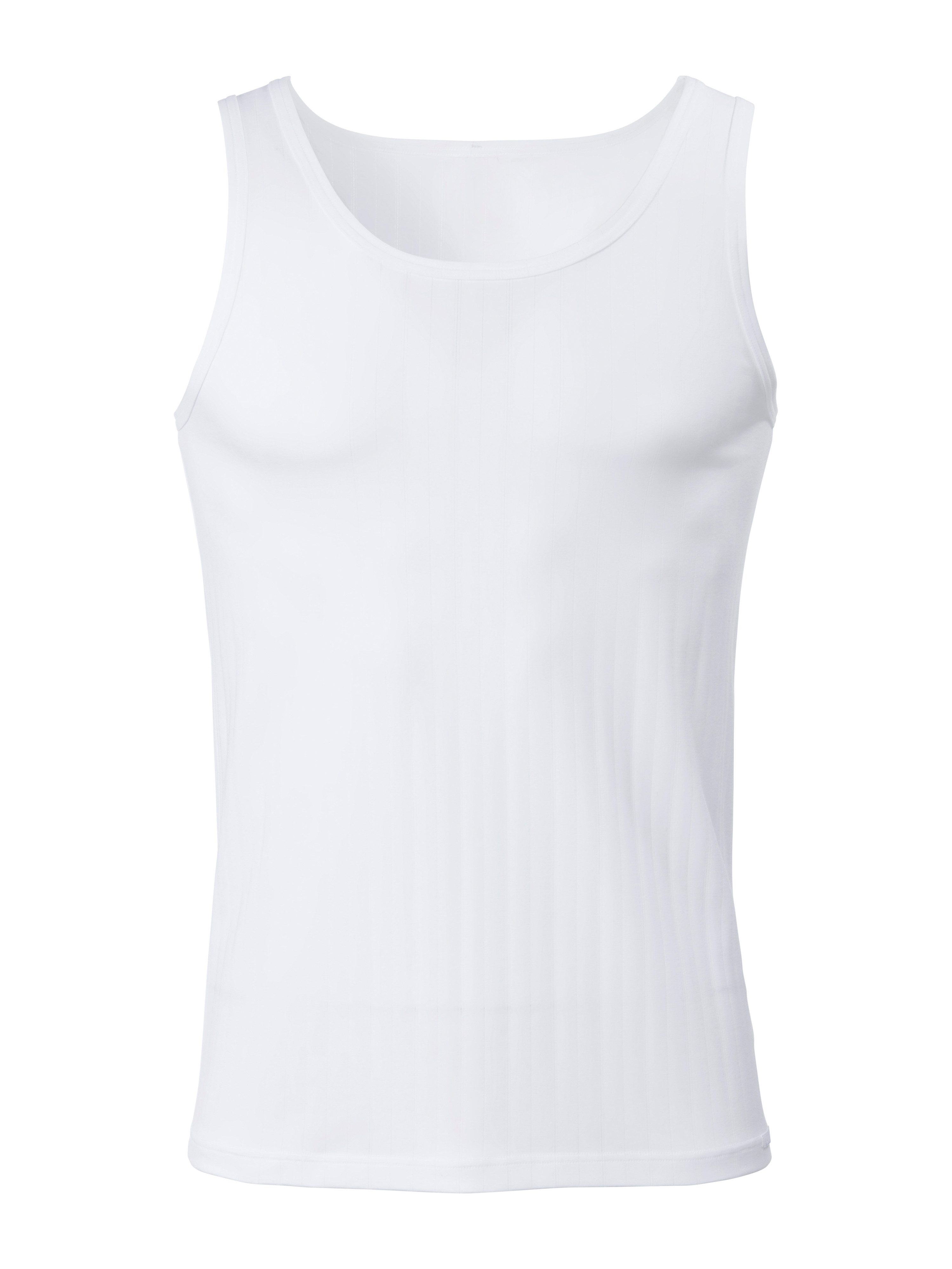 CALIDA Muskelshirt Pure & Style Rundhals-Ausschnitt, Single Jersey, Baumwollmix, elastisch