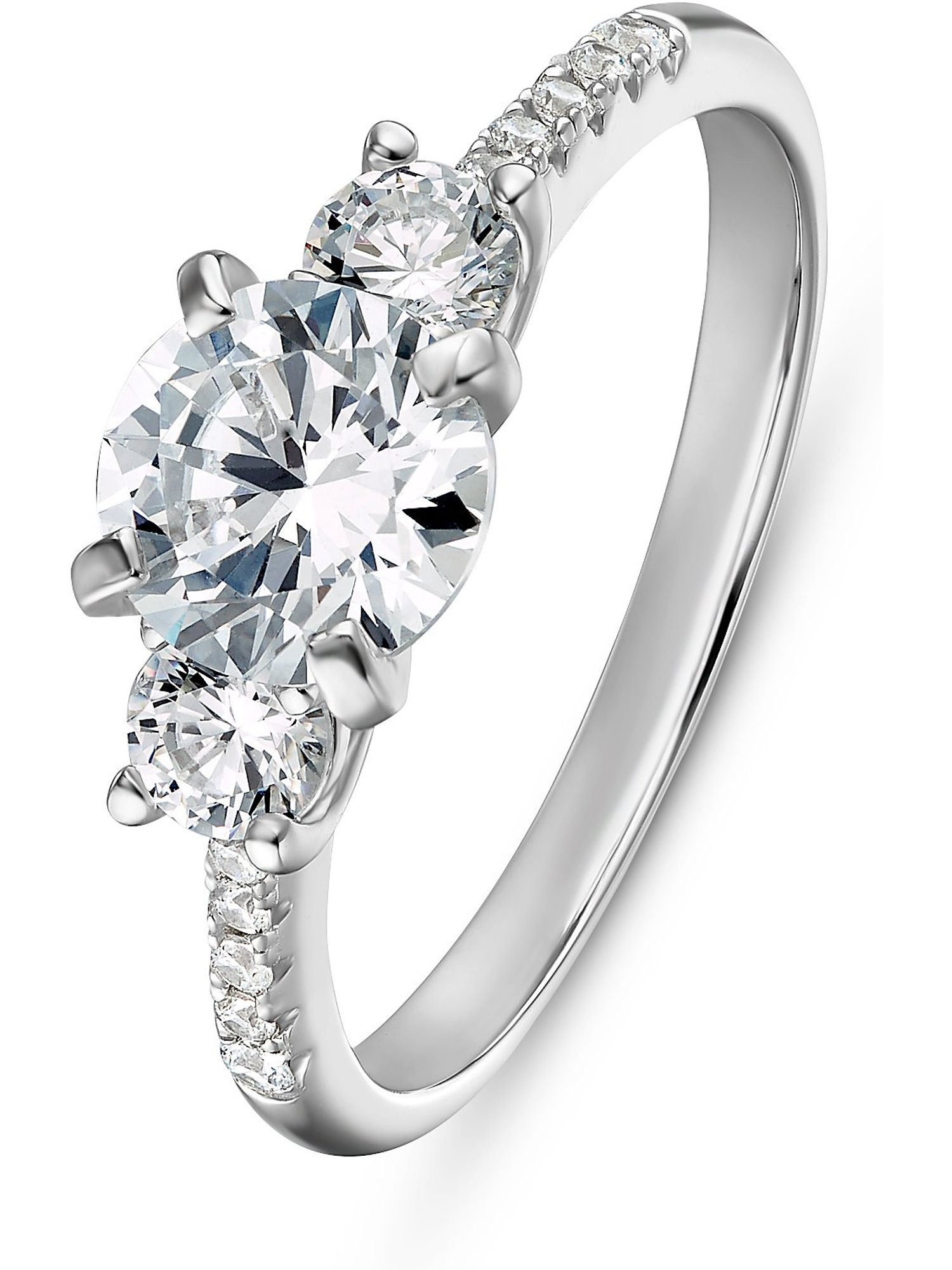 CHRIST Fingerring CHRIST Damen-Damenring 925er Silber 2 Zirkonia, Zirkonia