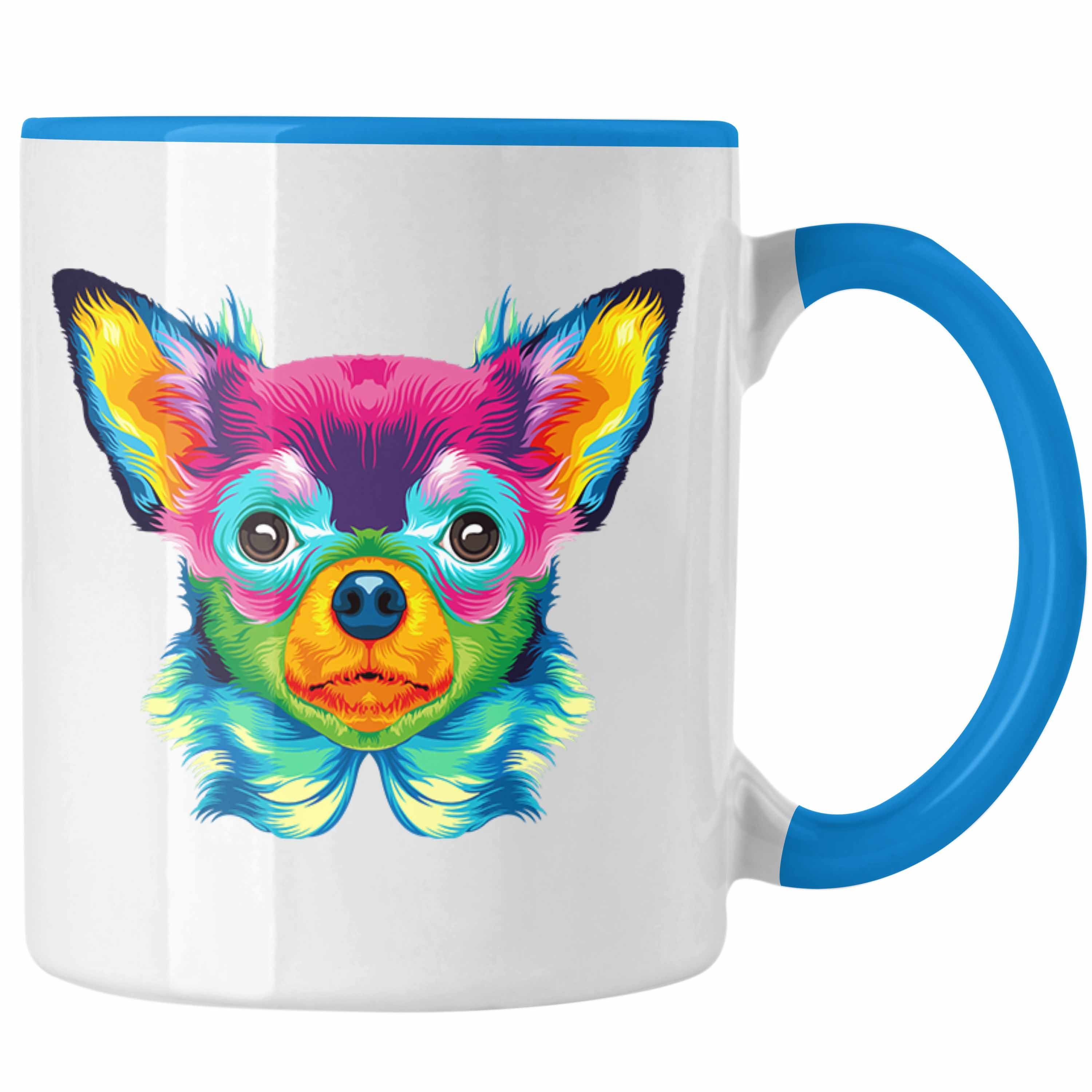 Trendation Tasse Chihuhahua Mama Besitzer Tasse Kaffee-Becher Geschenkidee Frauchen Her Blau