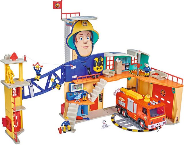 Image of SIMBA Spielzeug-Feuerwehr »Feuerwehrmann Sam Mega Feuerwehrstation XXL«, mit Licht und Sound