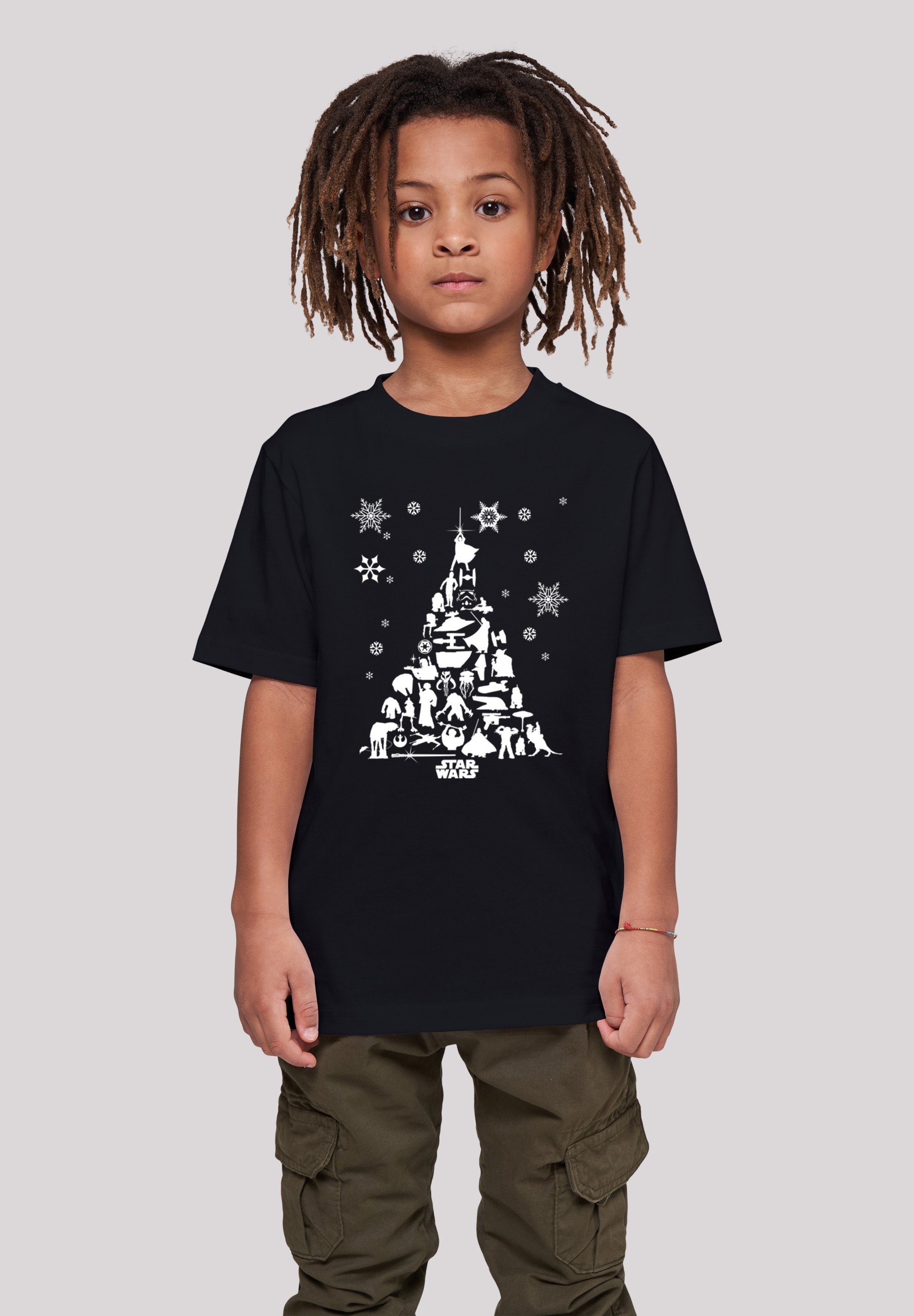 Tee Wars with Basic Star Kurzarmshirt (1-tlg) Tree F4NT4STIC Kids Kinder Christmas