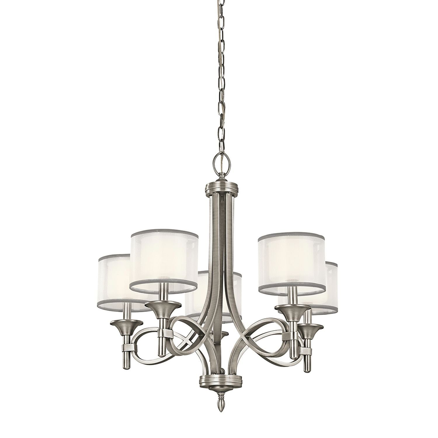Licht-Erlebnisse Люстры CANELADO, ohne Leuchtmittel, Hängeleuchte Weiß Zinn E14 Glas Metall Modern Hängelampe