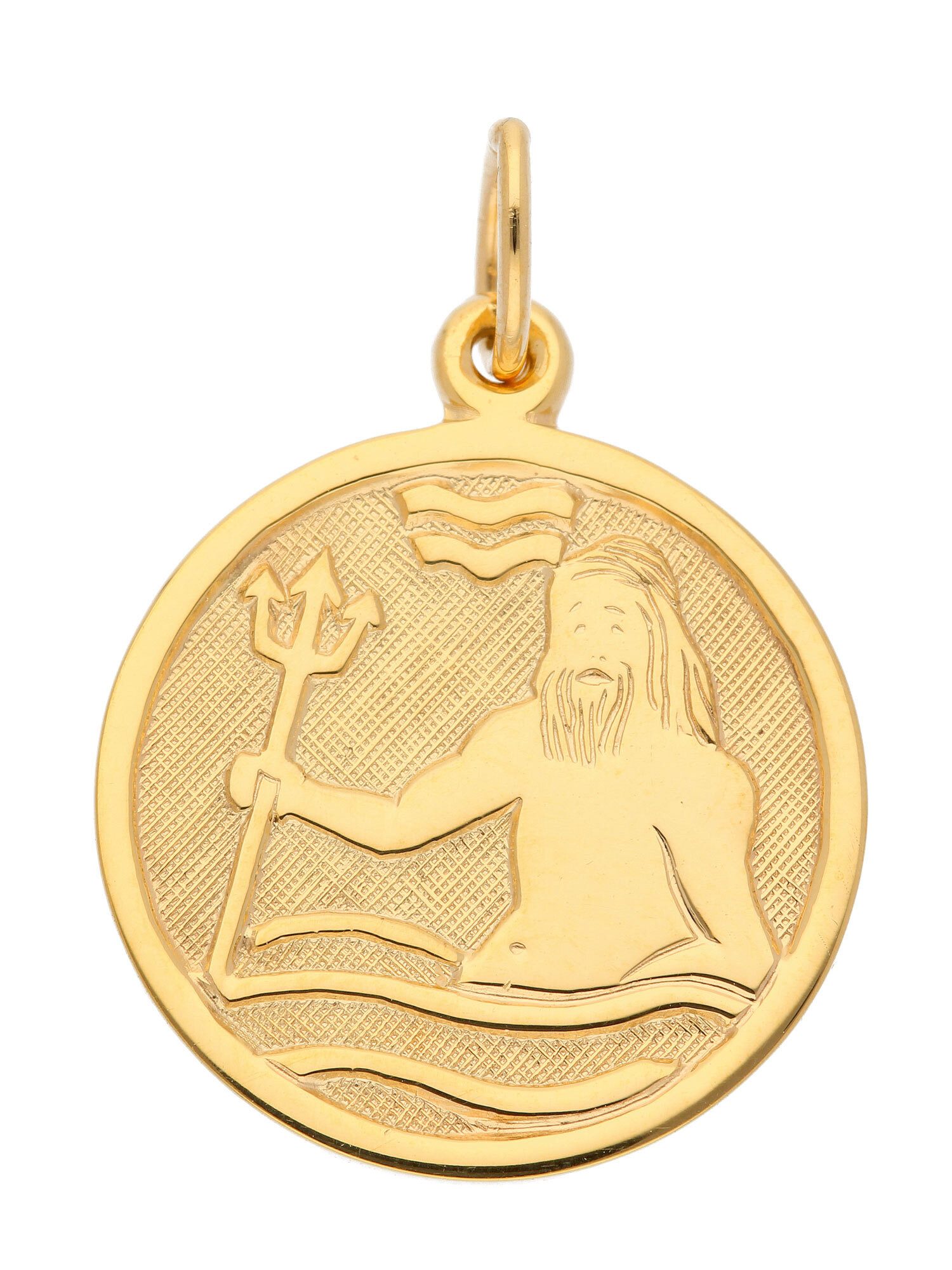 Kettenanhänger 333 Gold Sternzeichen Anhänger Wassermann Ø 16 mm