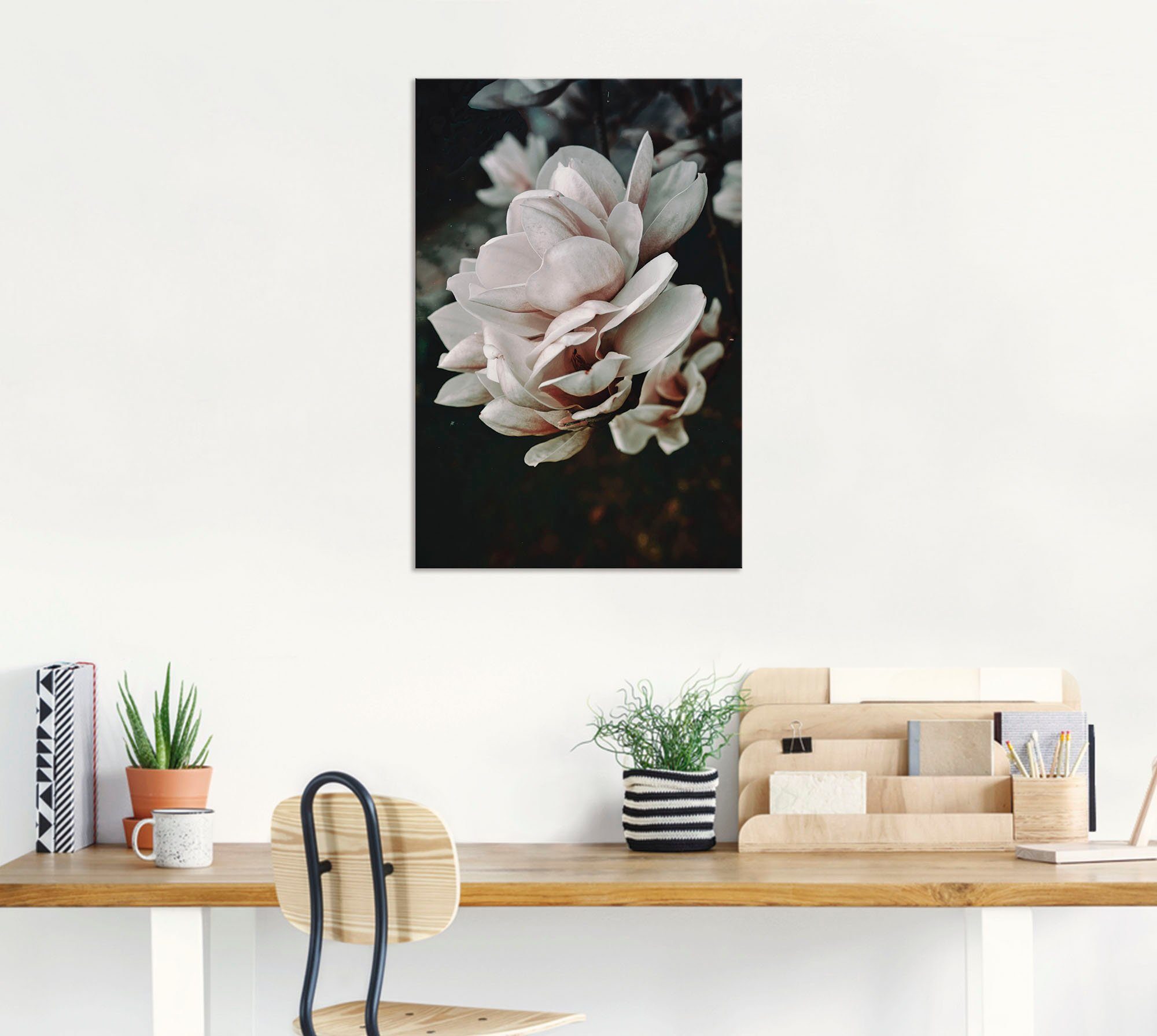oder Leinwandbild, Wandbild Poster II, als versch. Größen Artland (1 Alubild, St), Blumen Wandaufkleber Magnolia in