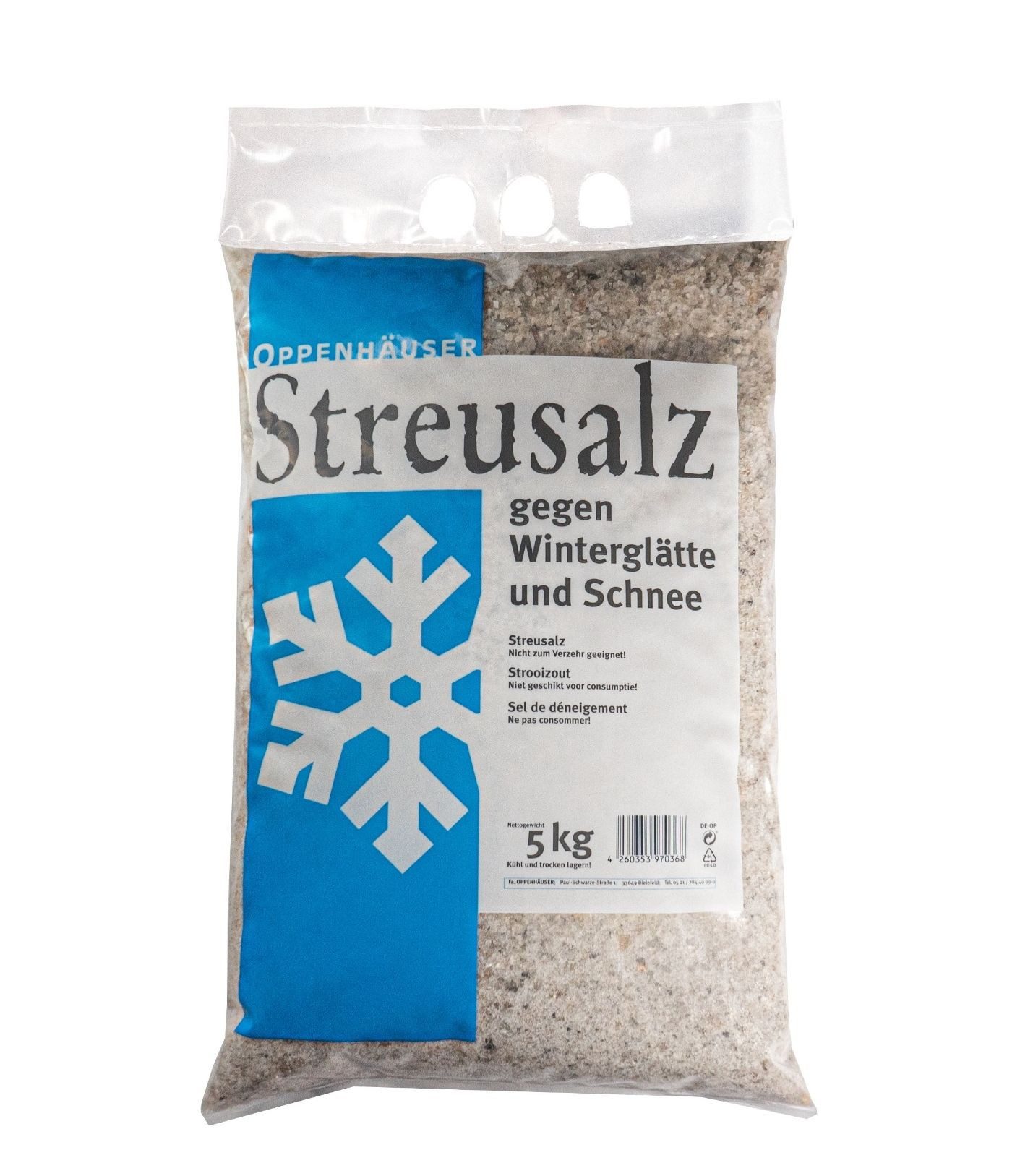 Oppenhäuser Großhandel & Produktion Sand Streusalz/Auftausalz Auftaustreu Streumittel Winterstreu Streugut (grobkörnig)
