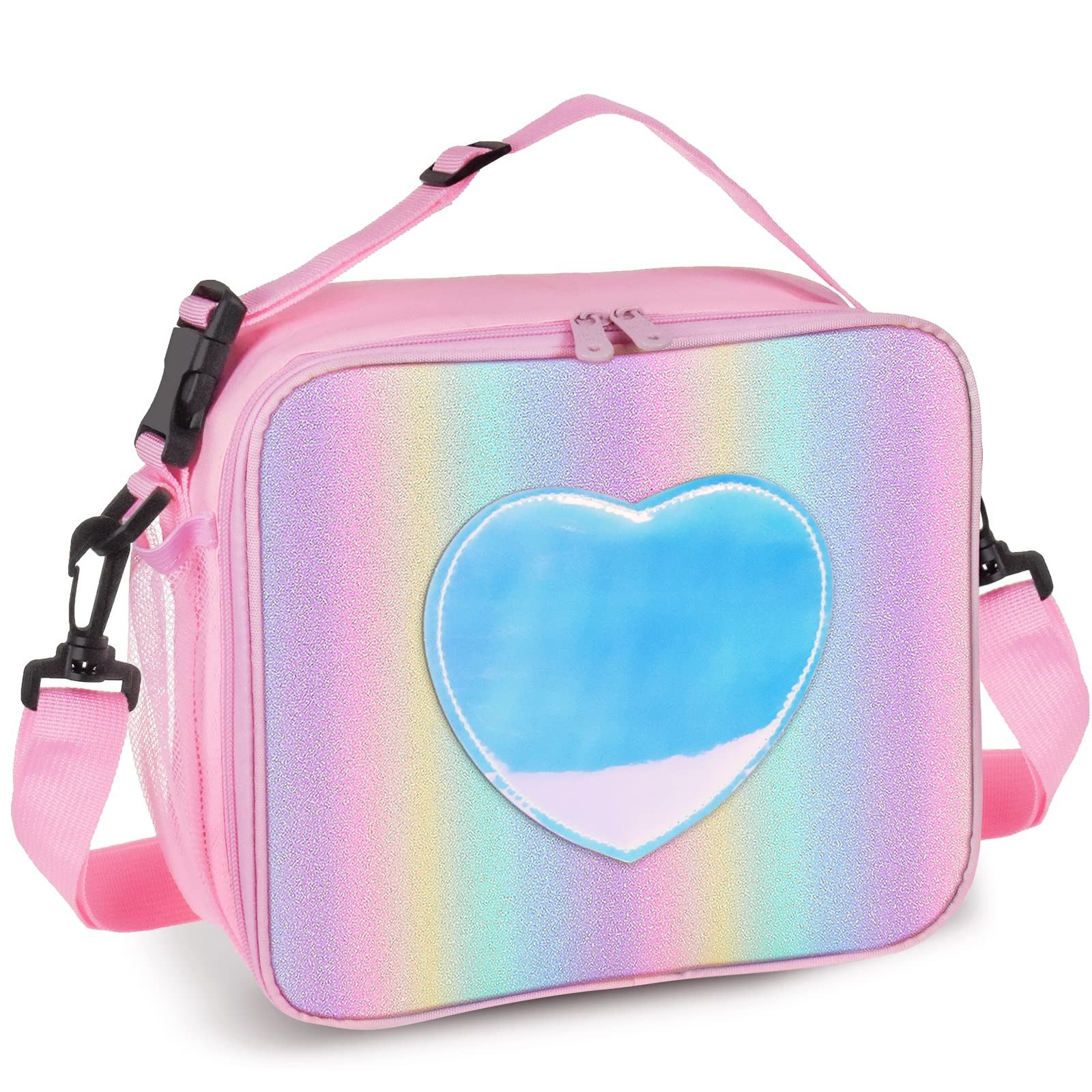 Coonoor Kühltasche Lunchbox für Kinder und Mädchen, isolierte Regenbogen-Tragetasche, auslaufsichere Thermo-Kühltasche, wiederverwendbare Lunchtasche