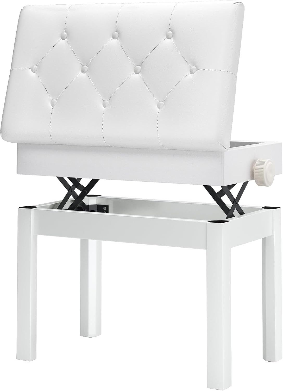TLGREEN Klavierbank,Klavierhocker Höhenverstellbar 48-58CM (Multifunktional), Pianobank mit Stauraum,PU Lederkissen,bis 150KG Belastbar