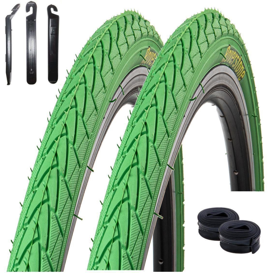 maxxi4you Fahrradreifen 2 x Roverstone 28 x 1,40 (37-622) Grün + 2 DV inkl. Reifenheber