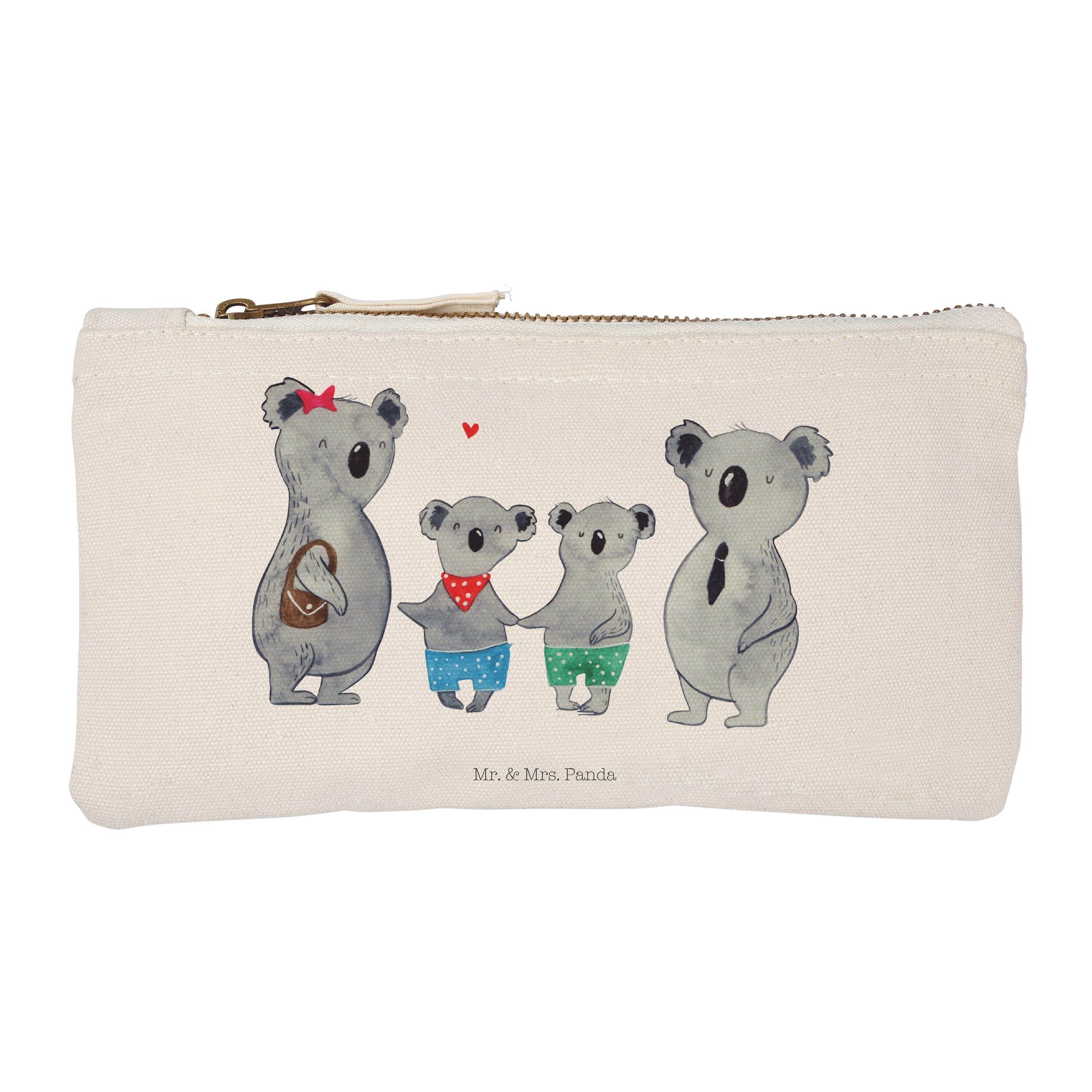 - zwei Kosmetikbeutel, Geschenk, E Koala - Mrs. Mr. Panda (1-tlg) Weiß Koalafamilie, Kosmetiktasche Familie &