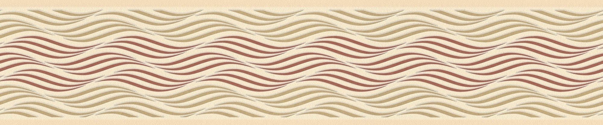 A.S. Création Bordüre Only Borders 11, leicht strukturiert, Streifen, abstrakt, matt, Tapete Bordüre Wellen Metallic Borte Wohnzimmer Schlafzimmer Küche