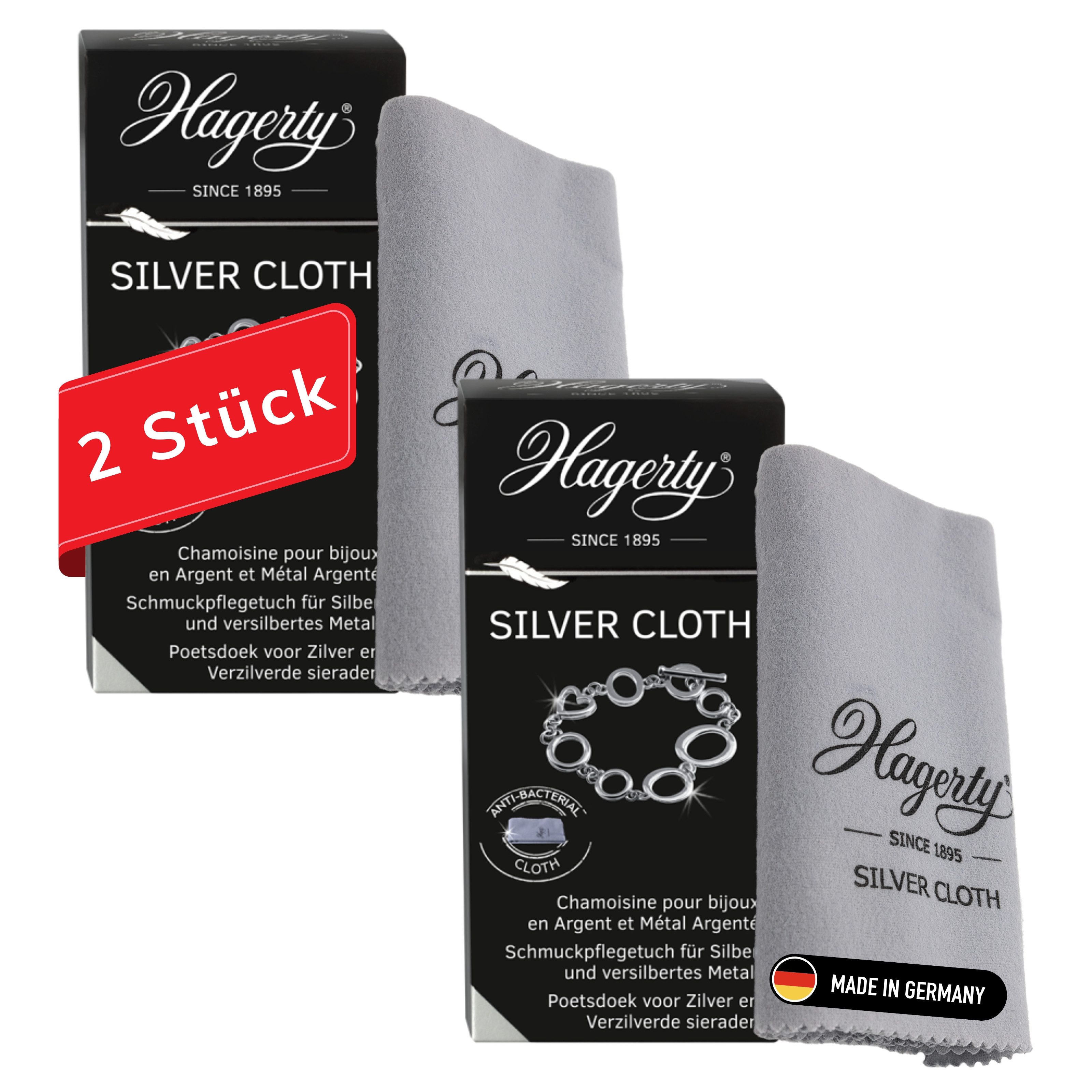 Hagerty Set 2x Silver Cloth Silber Schmuck Reinigungstuch 36x30cm Schmuckreiniger