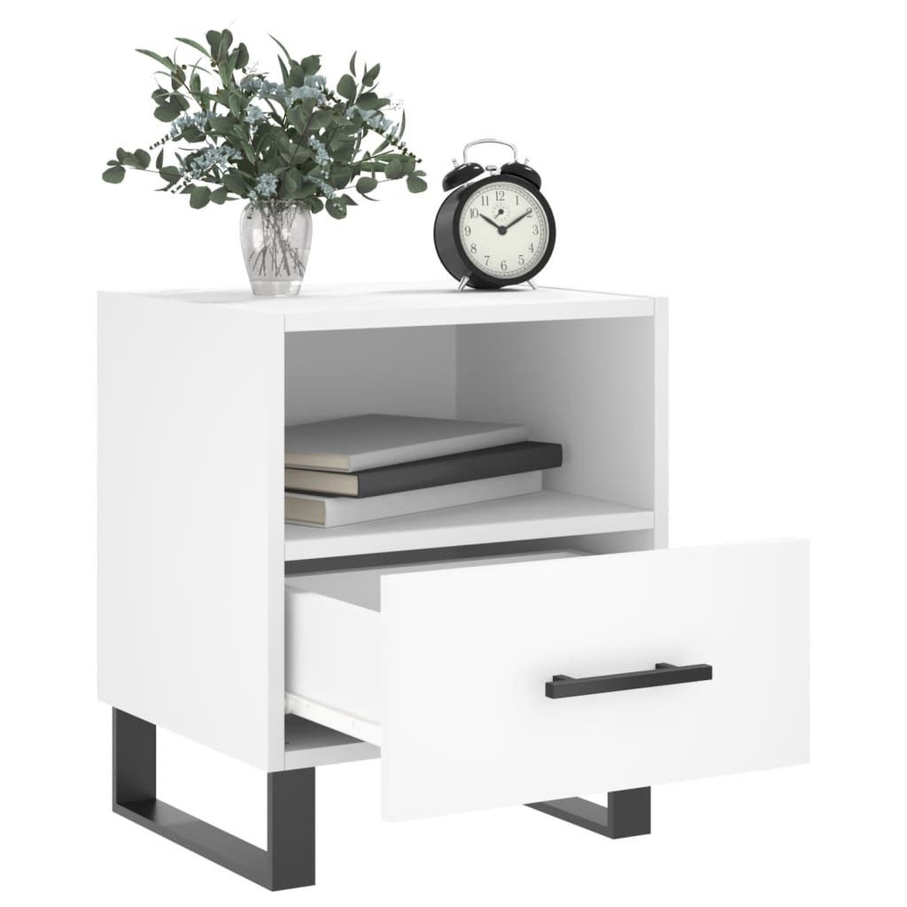 vidaXL Nachttisch Nachttische 2 Stk. Weiß 40x35x47,5 cm Holzwerkstoff (2-St)