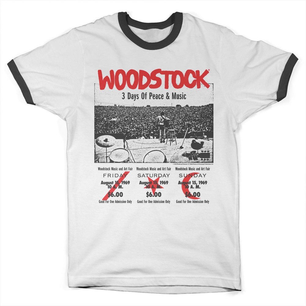 Woodstock T-Shirt 3 Day Ticket Ringer Tee