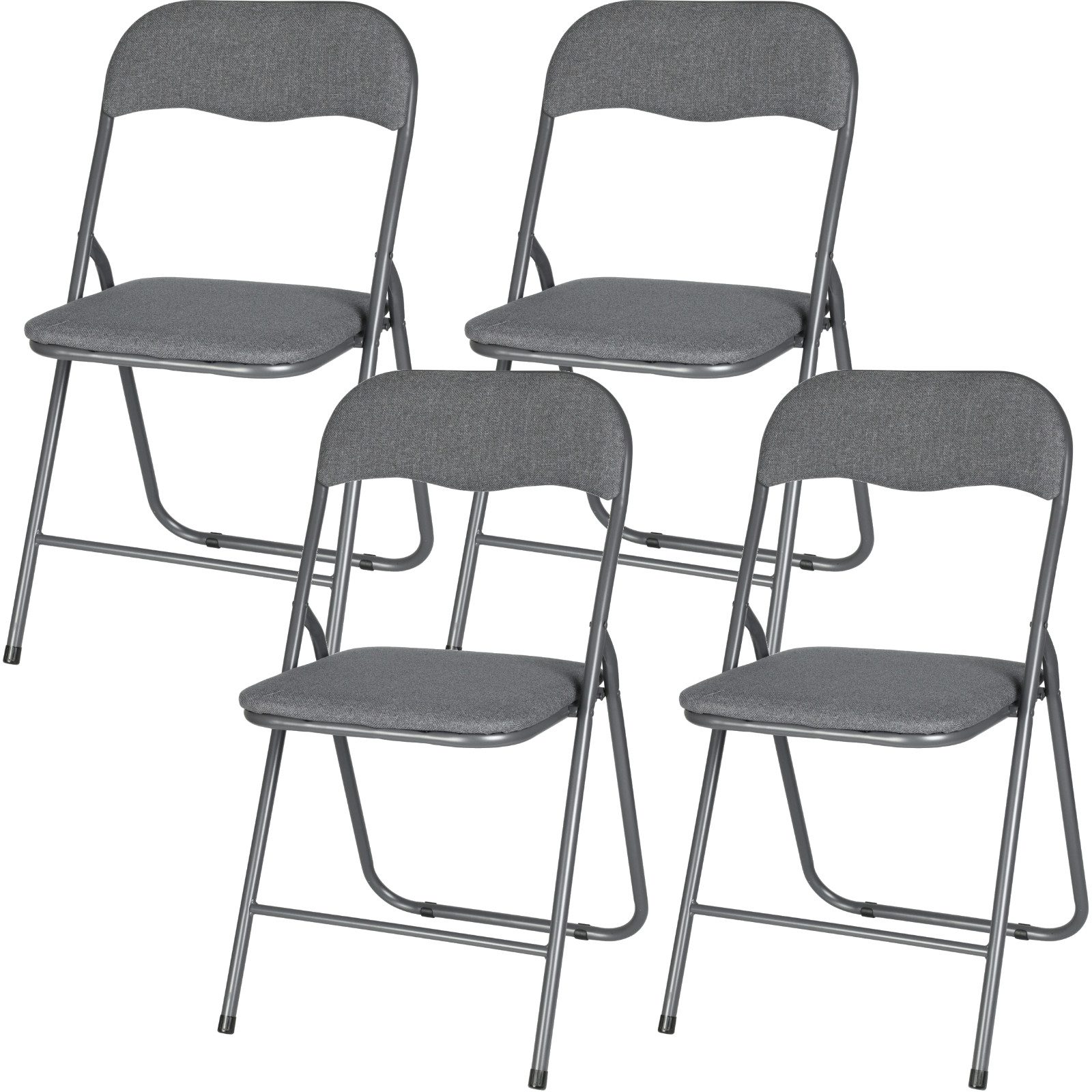 Koopman Klappstuhl Faltstuhl Gästestuhl Besucherstuhl 79x43x47cm Grau 4er S günstig online kaufen