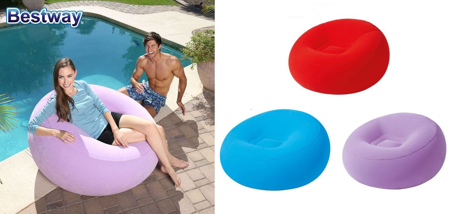 Bestway Sitzsack Bestway Sessel aufblasbar Sitzsack Luftsessel Lounge Luftmatratze