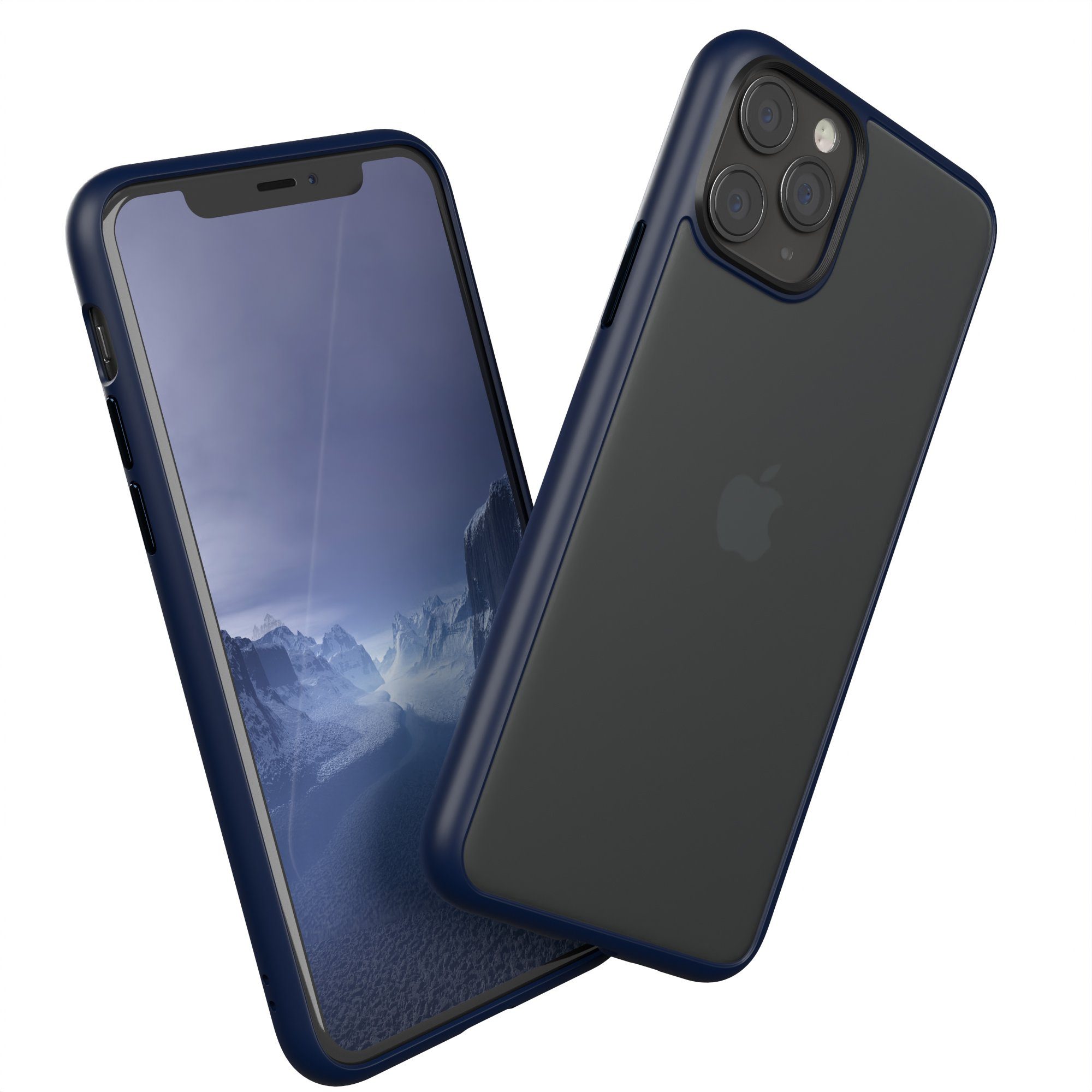EAZY CASE Handyhülle Outdoor Case für Apple iPhone 11 Pro 5,8 Zoll, Hülle kompatibel mit Qi & Magsafe Robust Back Cover Blau / Nachtblau