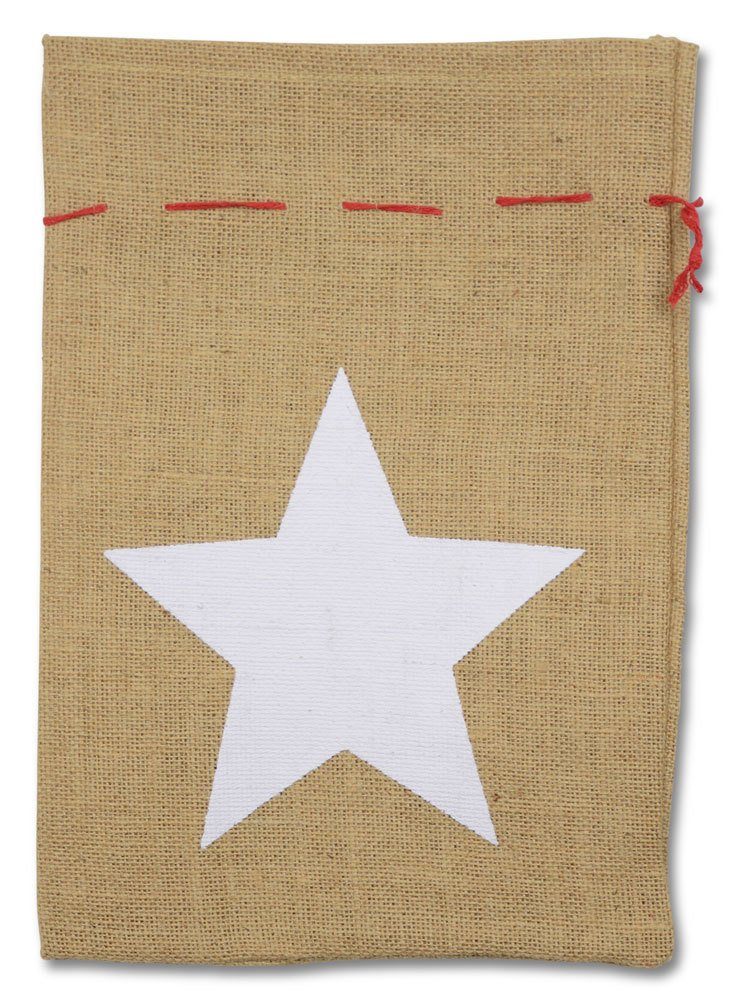 Christbaumschmuck Nikolaus Jutesack 25 x 35 cm 'Stern' 19160, Natur