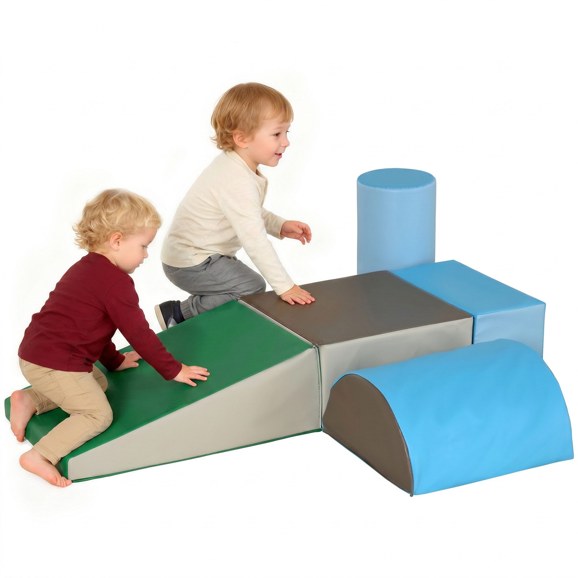 HOMCOM Bauklötze Bauspielzeug, für 1-3 Jahre alt Kinder Spielbausteine, (Bausteine, 5 St., Schaumstoffblöcke), für Baby & Kleinkinder Mehrfarbig