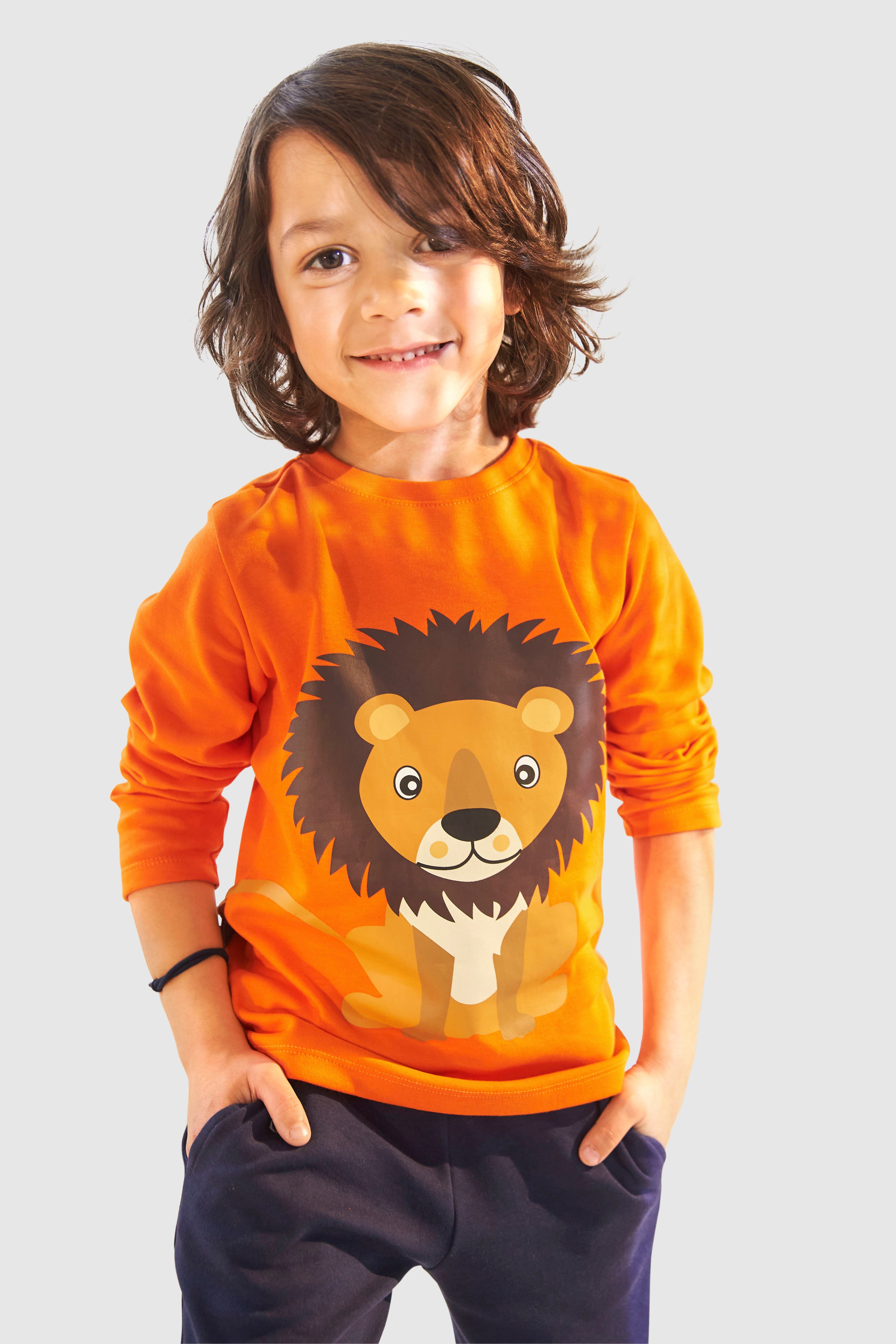 Löwendruck Hose & KIDSWORLD mit (2-tlg) Shirt