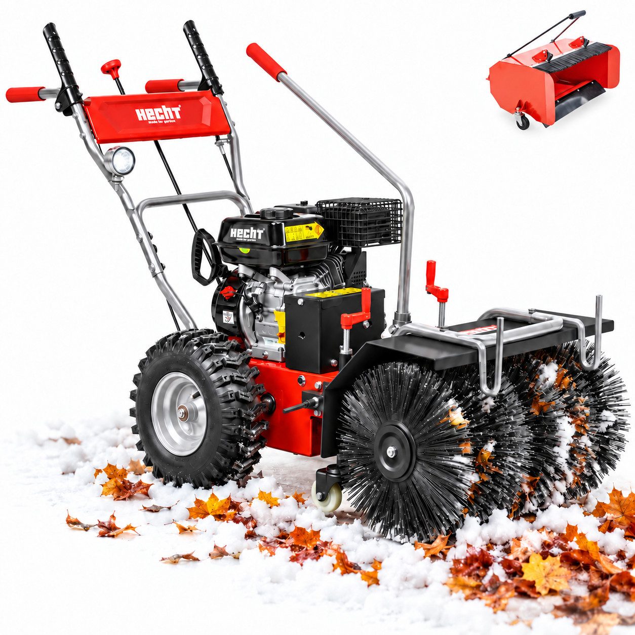 Hecht Benzin-Kehrmaschine 8616 SE mit Auffangbehälter, 62,00 cm Arbeitsbreite, Elektrostart, 6,5 PS
