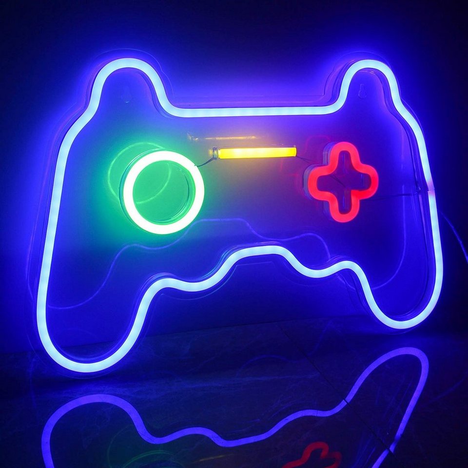 Aoucheni LED Dekolicht Gaming Neon Schild Neonlicht für Gaming Room Deko,  Dekor, LED fest integriert, Farbe, Hängeleuchte