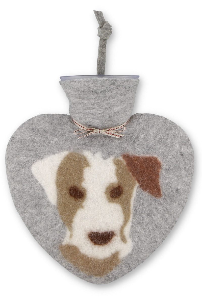 Dorothee Lehnen Hundeleinen-Führungsstange Wärmflasche - TERRIER - grau melange