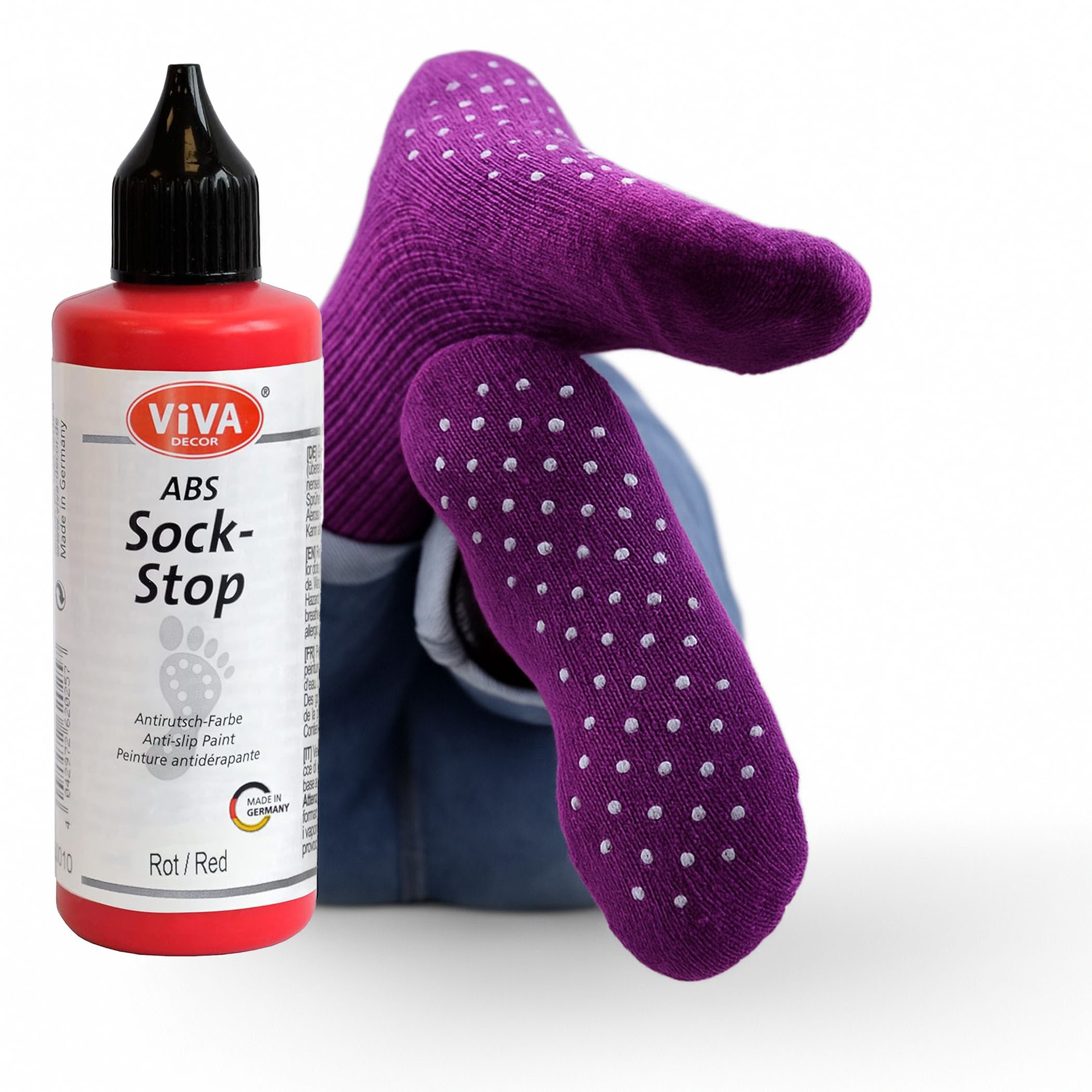 ABS-Socken ViVA DECOR ABS Sock-Stop 82ml, Rot