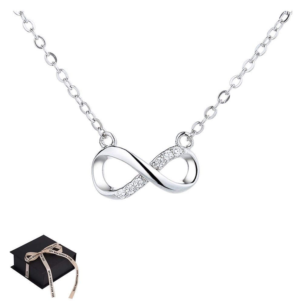 Invanter Charm-Kette S925 Sterling Silber Eternal Symbol Halskette