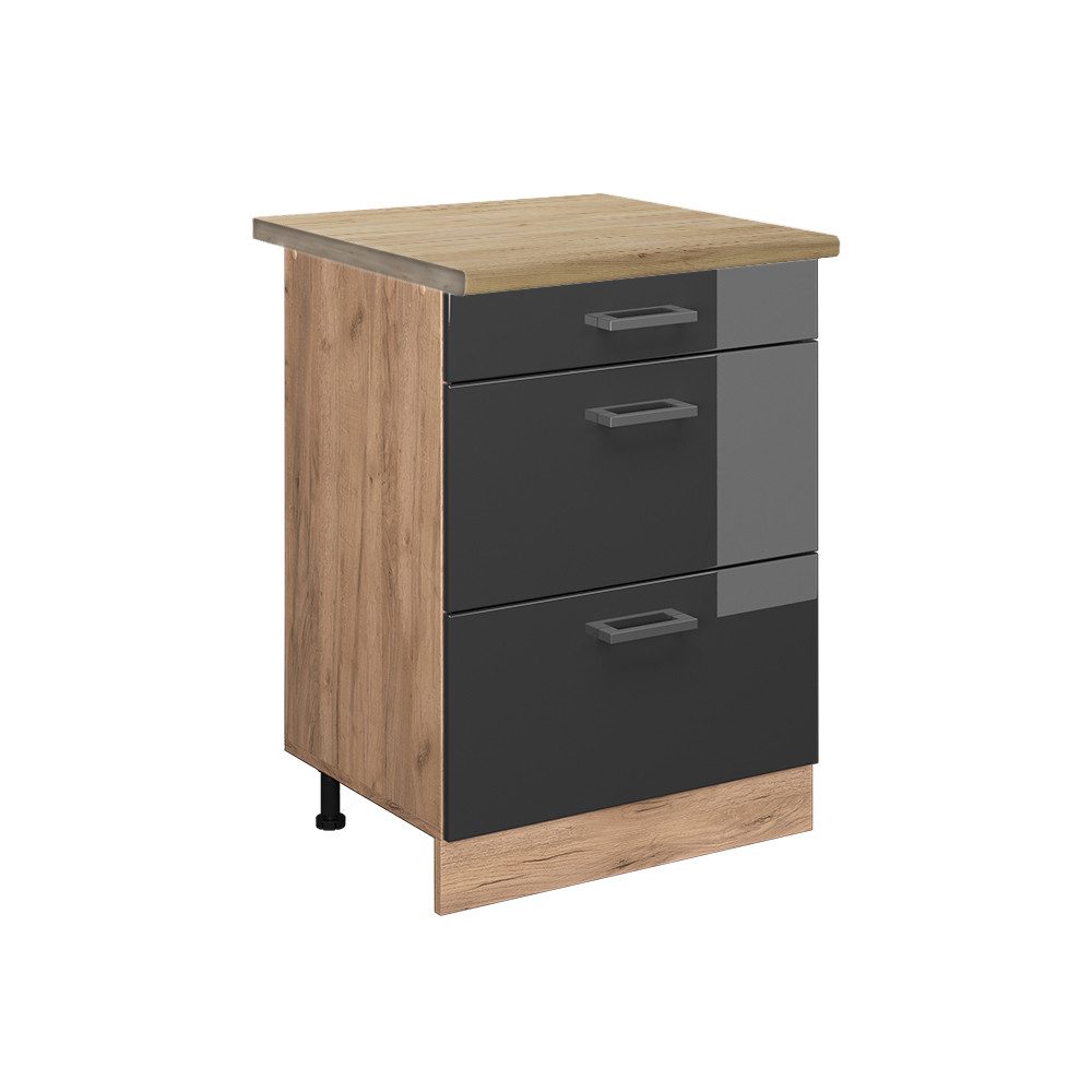 Vicco Unterschrank R-Line, Anthrazit Hochglanz/Goldkraft Eiche, günstig online kaufen
