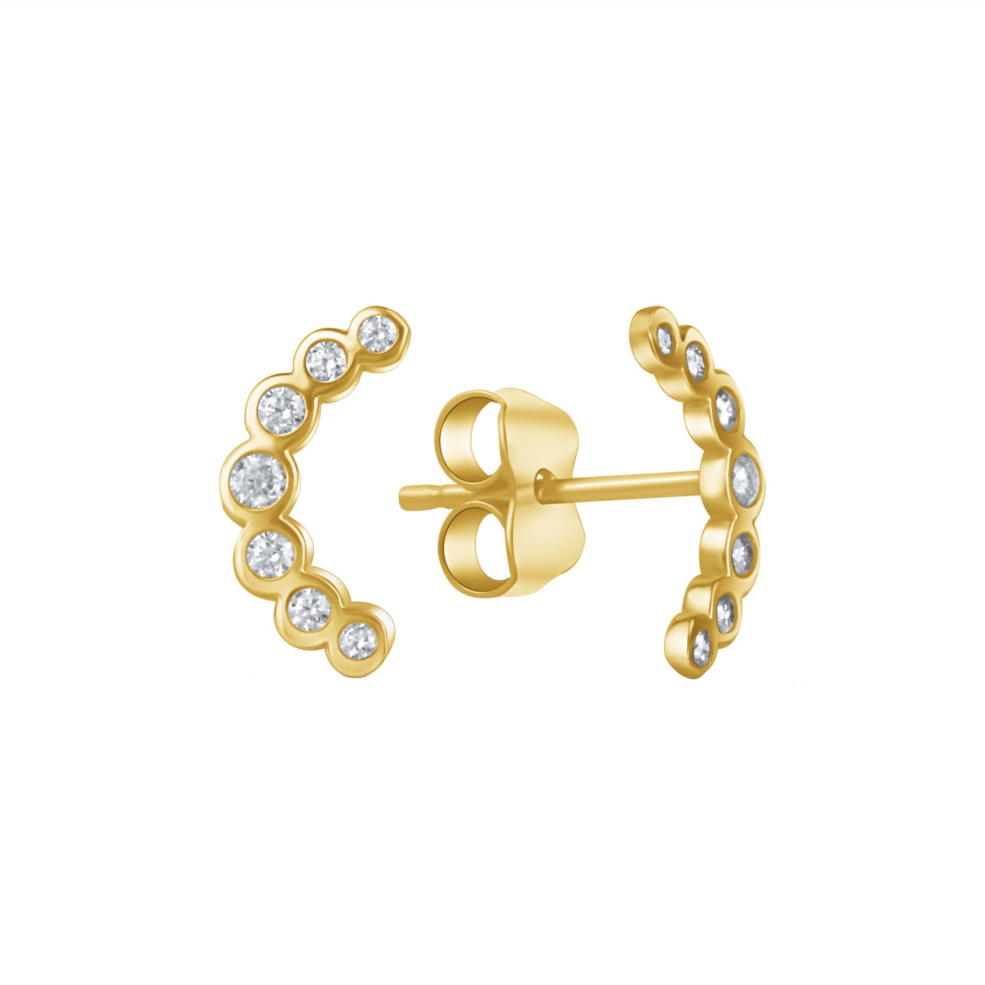 Paar Ohrstecker 375/- Gelbgold glanz Zirkonia
