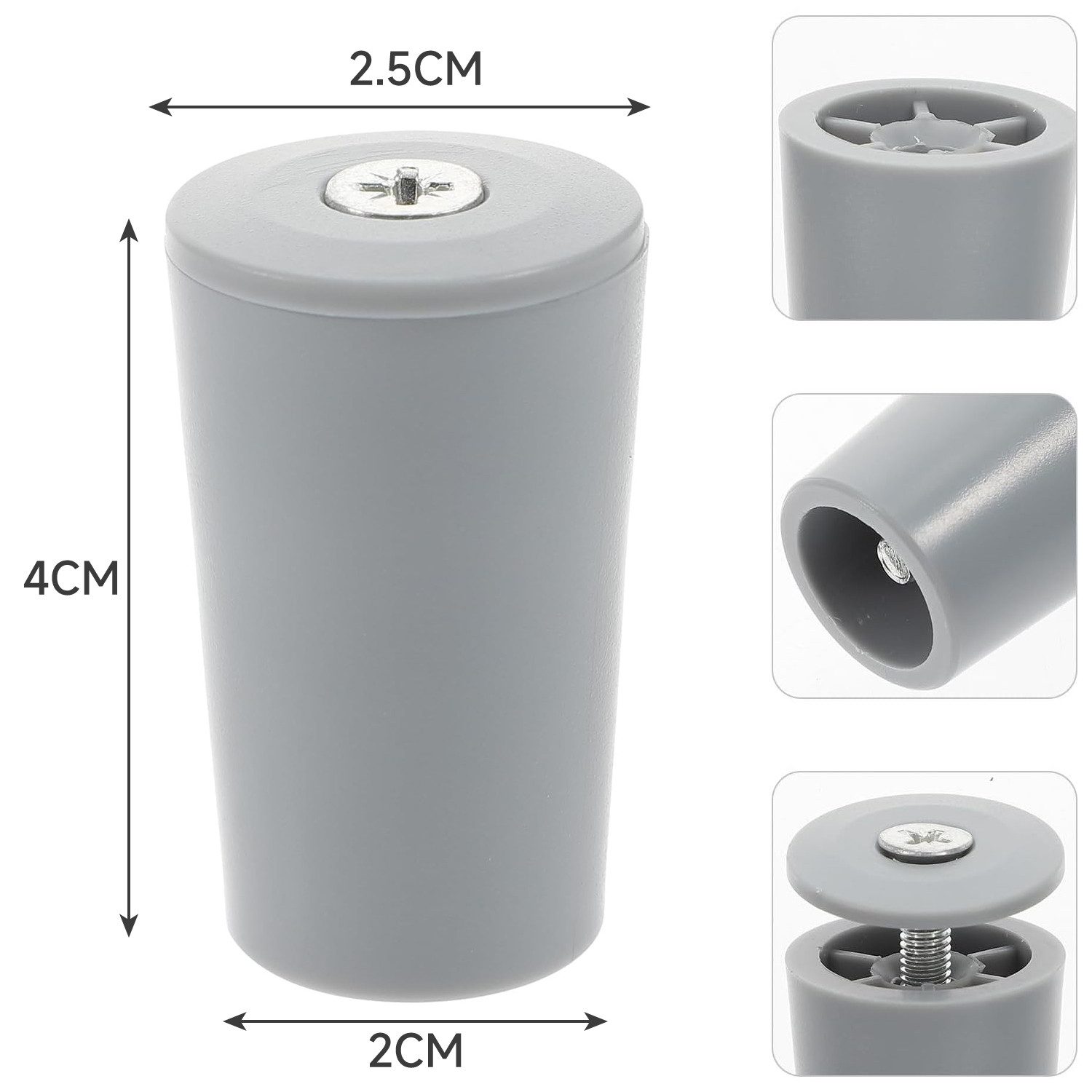 OSTWOLKE Rollladen-Anschlagstopper 20x Anschlagpuffer Stopper für Rollladen Puffer Endpunkt inkl.Schraube, 40 mm Länge