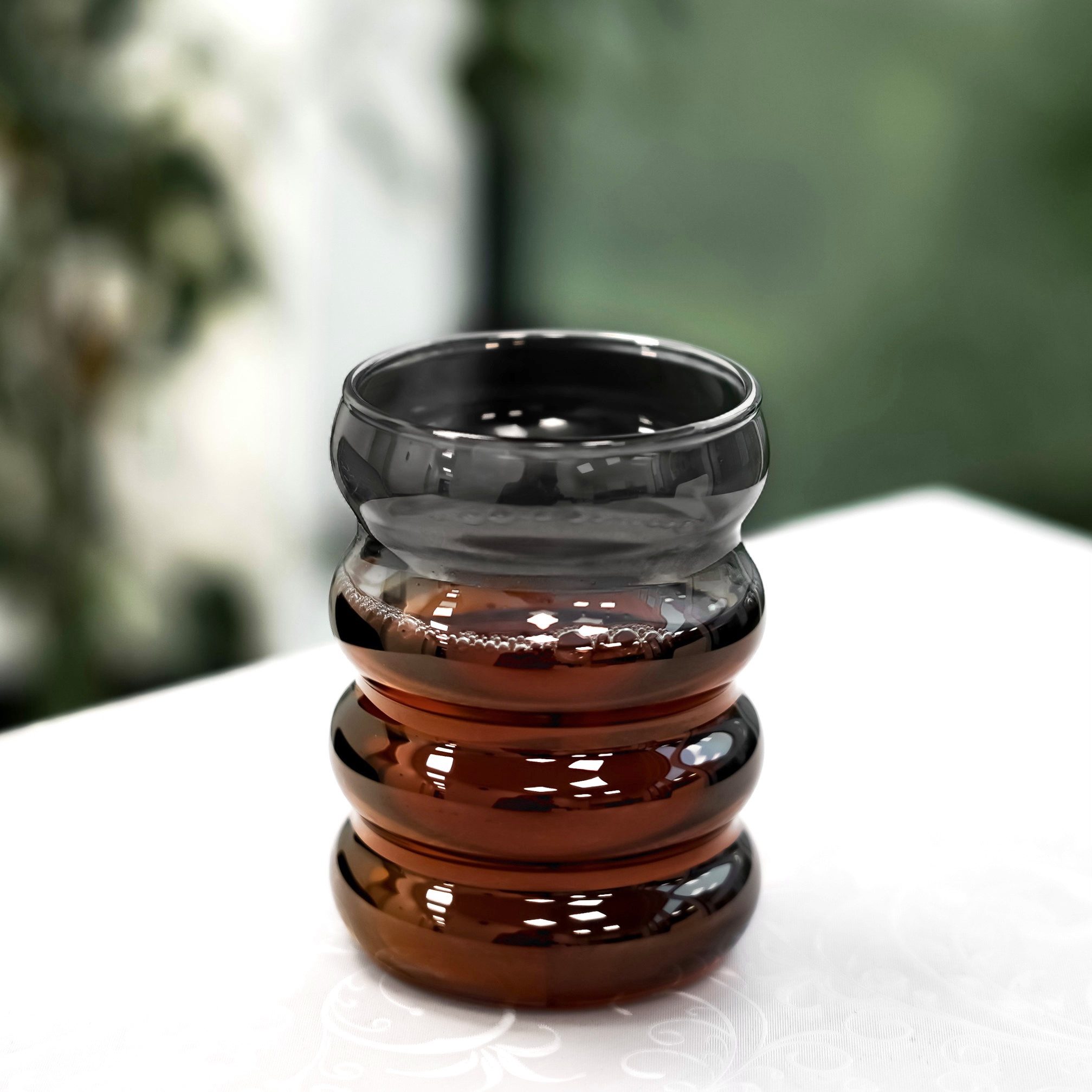 Mulex Glas Wave-Style Trinkgläser-Set in Schwarz 300 ml, 2-tlg.