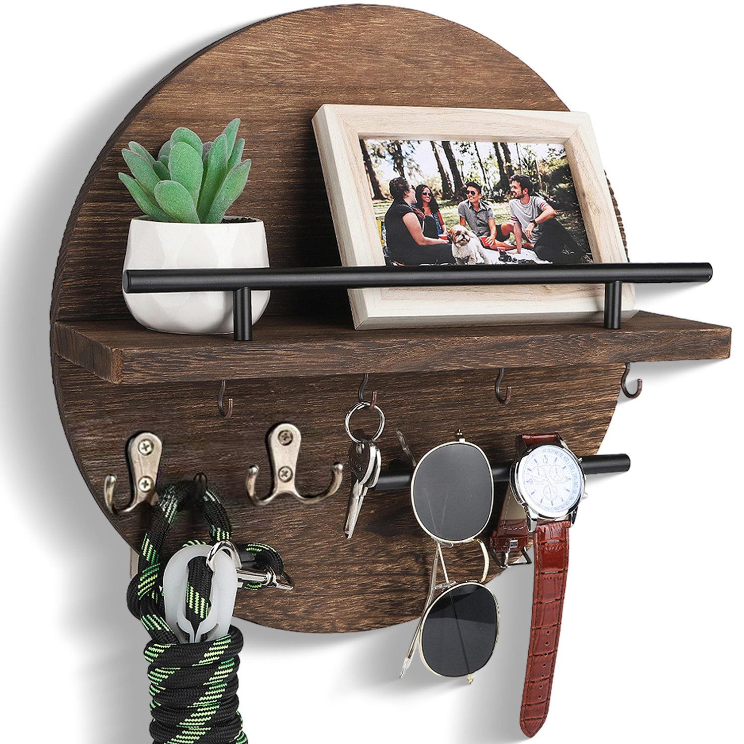 Coonoor Schlüsselbrett mit Regal und Haken, Wandmontierter Postorganizer im günstig online kaufen