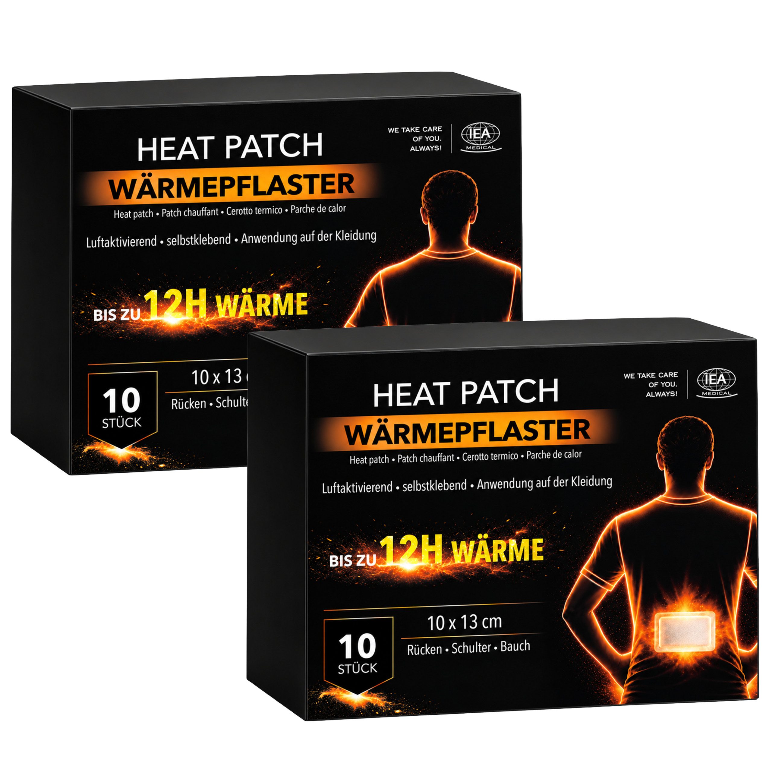 IEA Medical Wärmepflaster Wärmepflaster Tiefenwärme, Wärmepflaster Rücken, selbstklebend (Set, 20 St), Wärmepads Rücken, bei Muskel- und Gelenkschmerzen, Pain Relief Patch