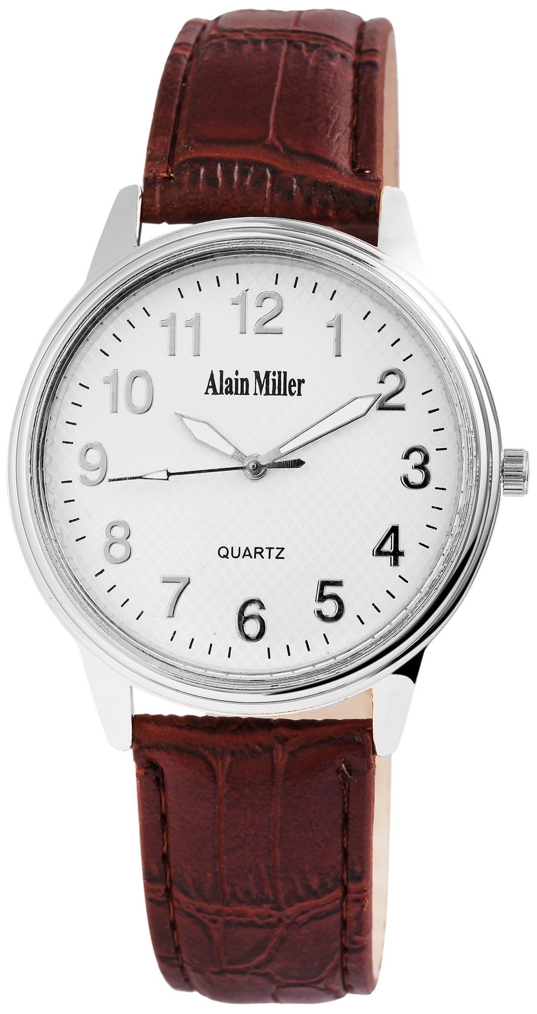 Alain Miller Quarzuhr AM0007 Alain Miller Herrenarmbanduhr mit Lederimitationsarmband, Herrenuhr Lederimitat