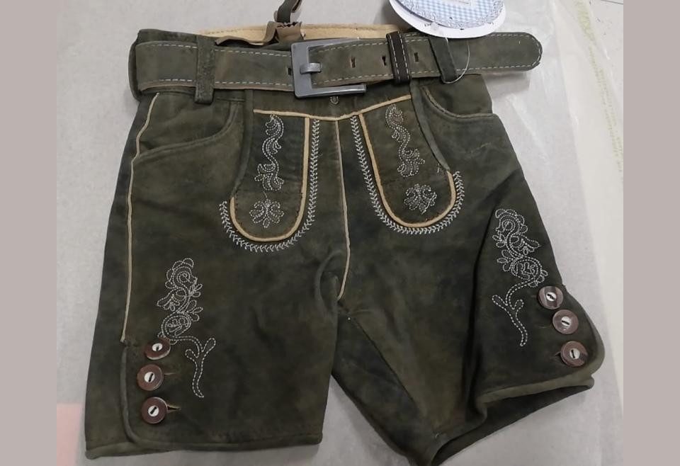 MarJo Trachtenlederhose Kinder Lederhose mit Gürtel