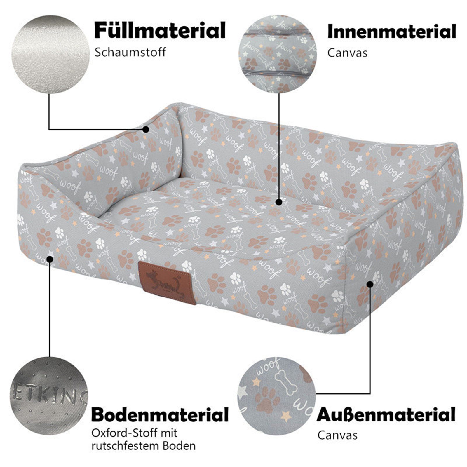 TopMeow Tierbett Orthopädisches Hundebett, L:88*66*20, Made günstig online kaufen