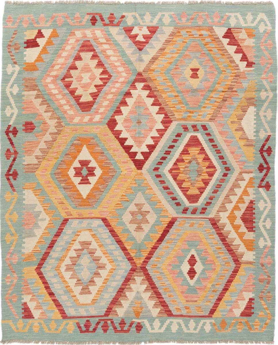Orientteppich Kelim Afghan 154x185 Handgewebter Orientteppich, Nain Trading, rechteckig, Höhe: 3 mm