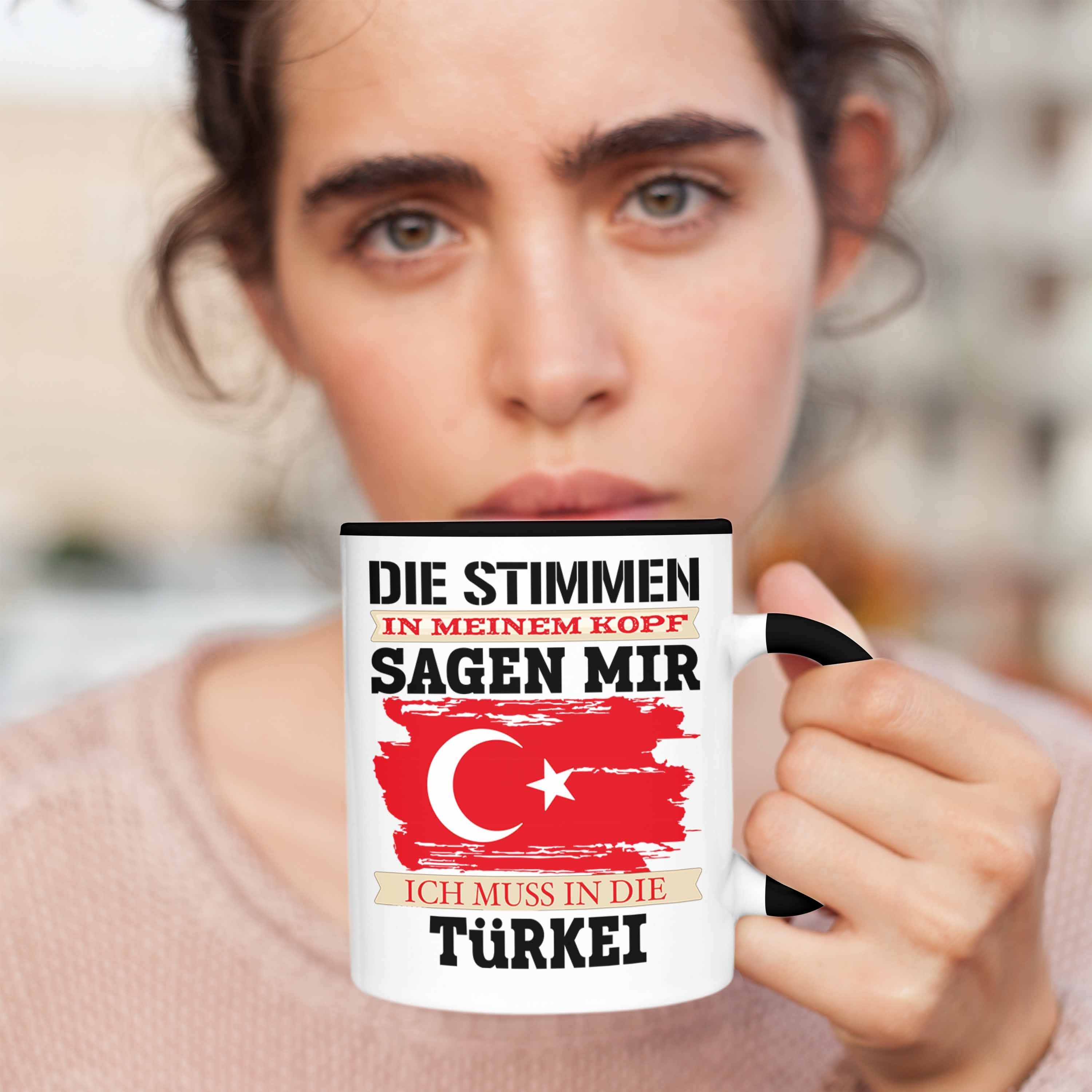 Trendation Tasse Türkei Land Tasse Geschenk Schwarz Türken Trendation für Urlaub -