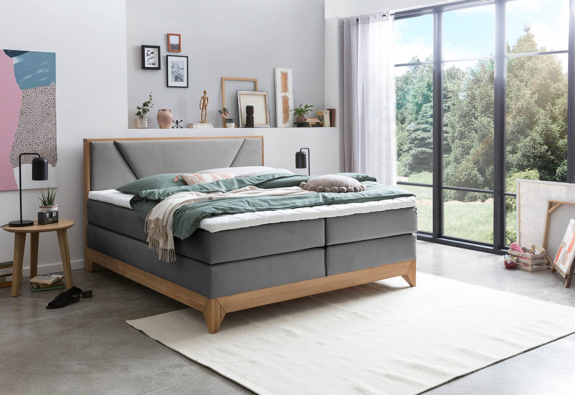 Belanoti Boxspringbett Riviera (Boxspringbett 180x200 Eiche günstig online kaufen